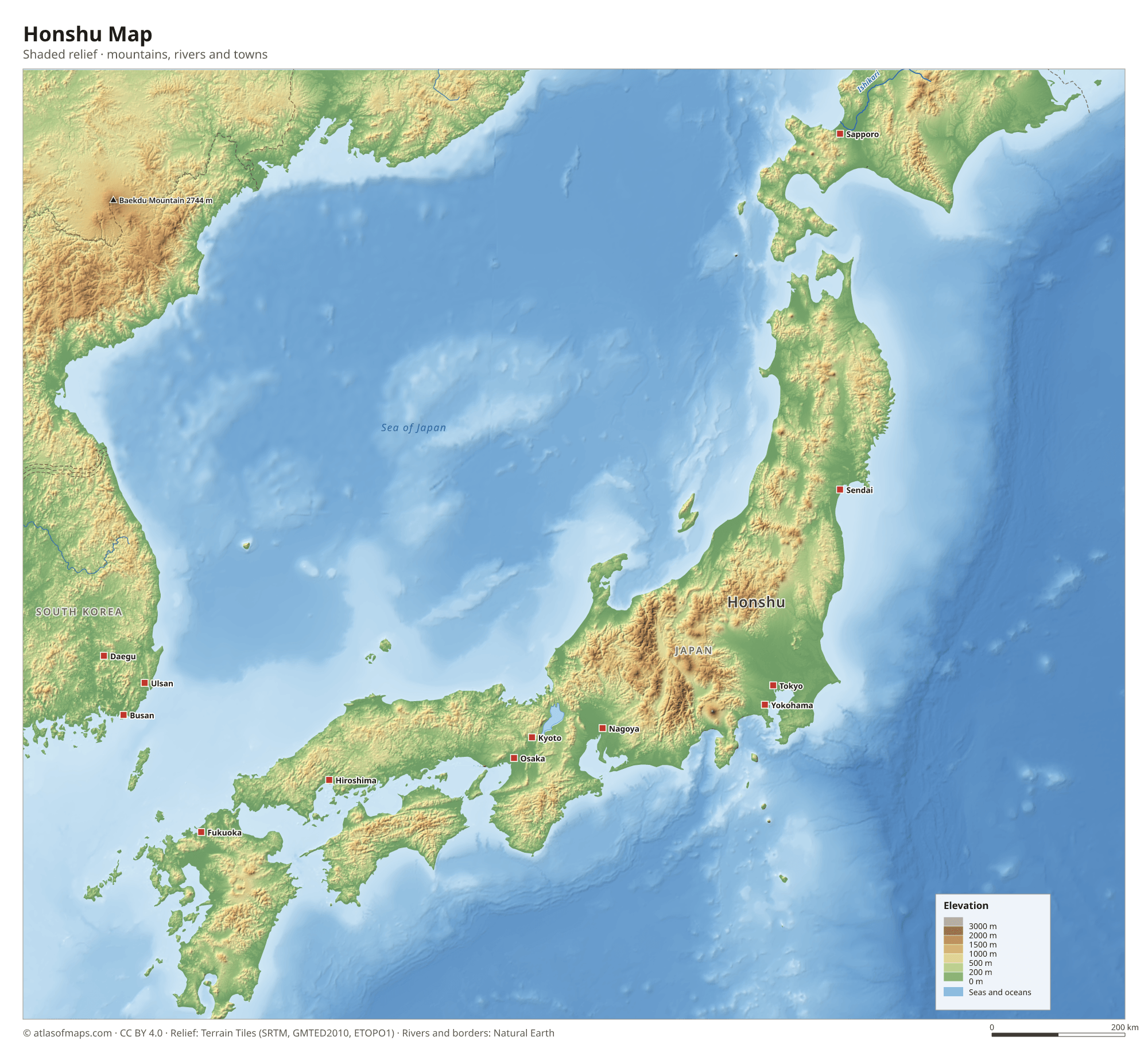 Honshu Map