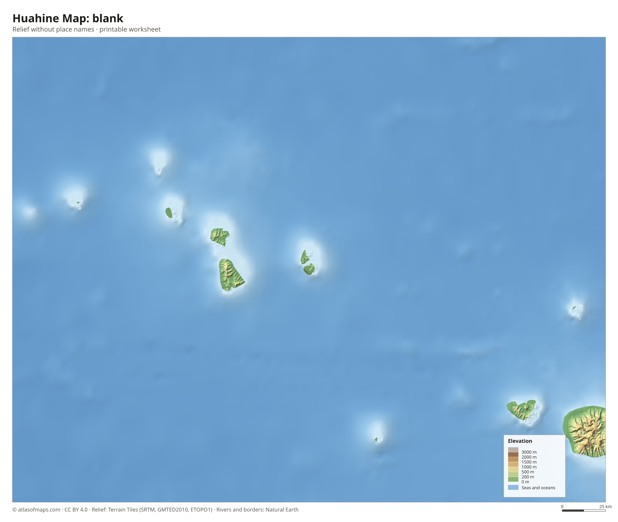 Huahine Map without names