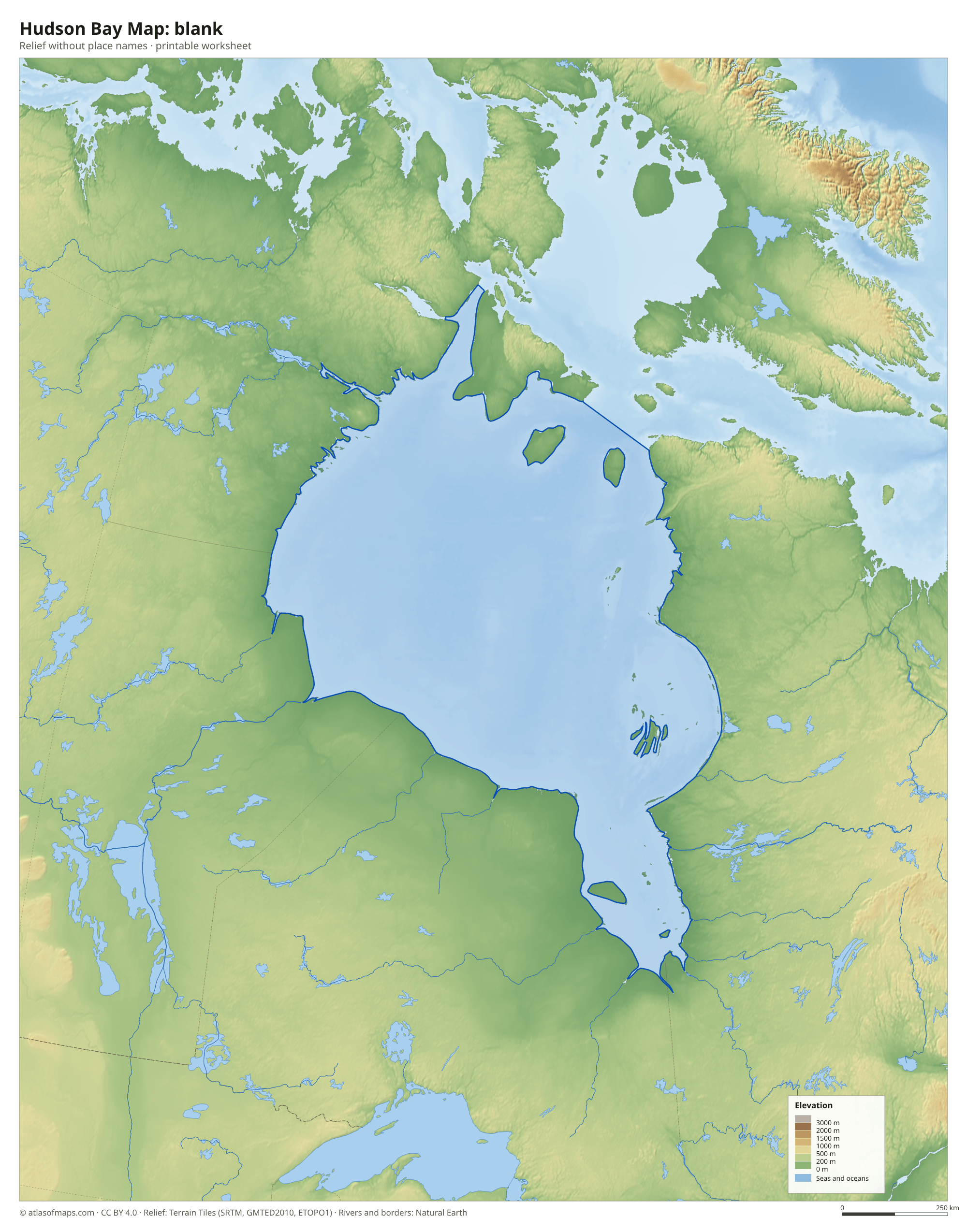 Hudson Bay Map without names