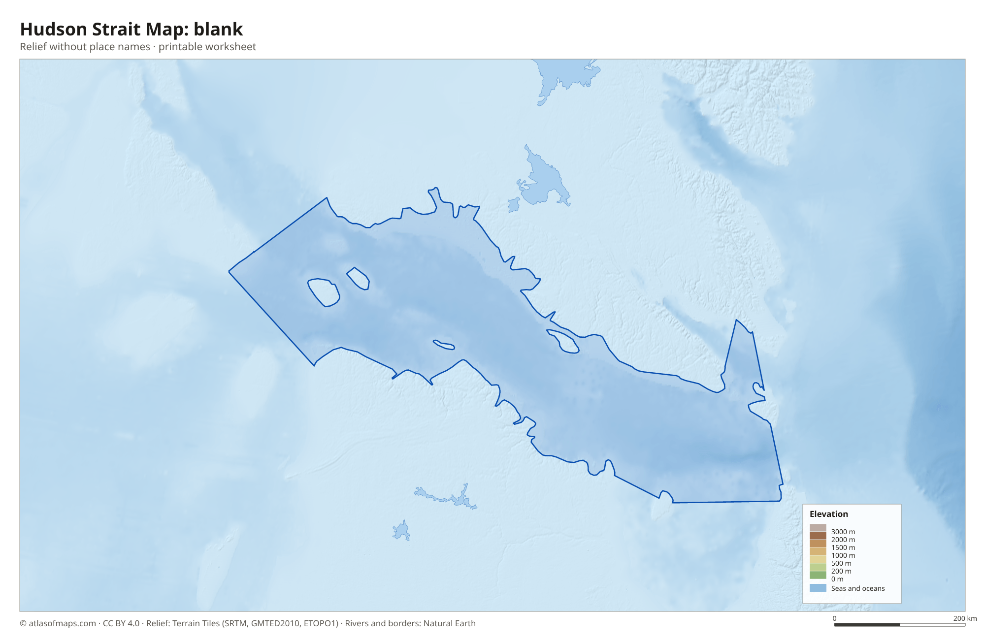 Hudson Strait Map without names