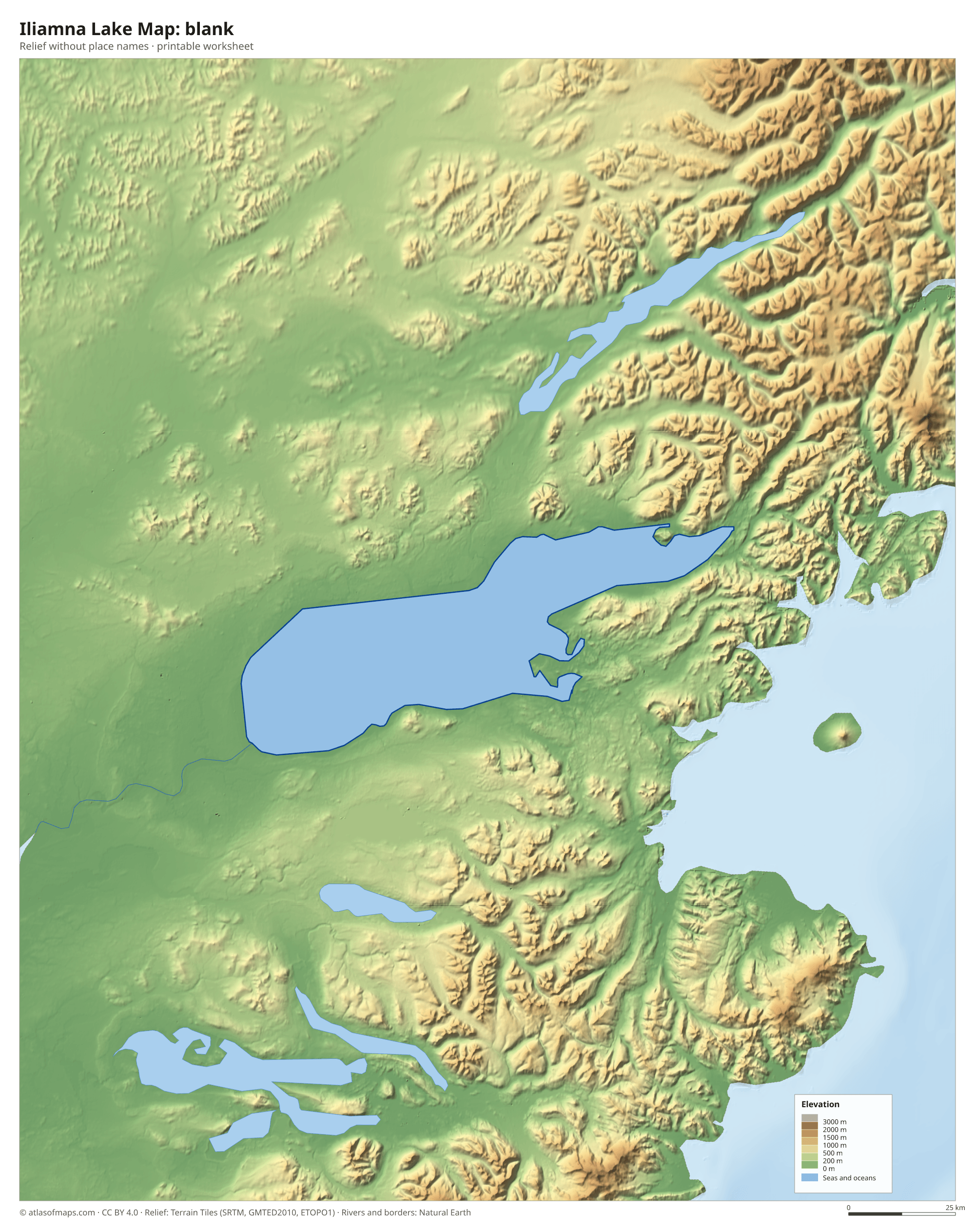 Iliamna Lake Map without names