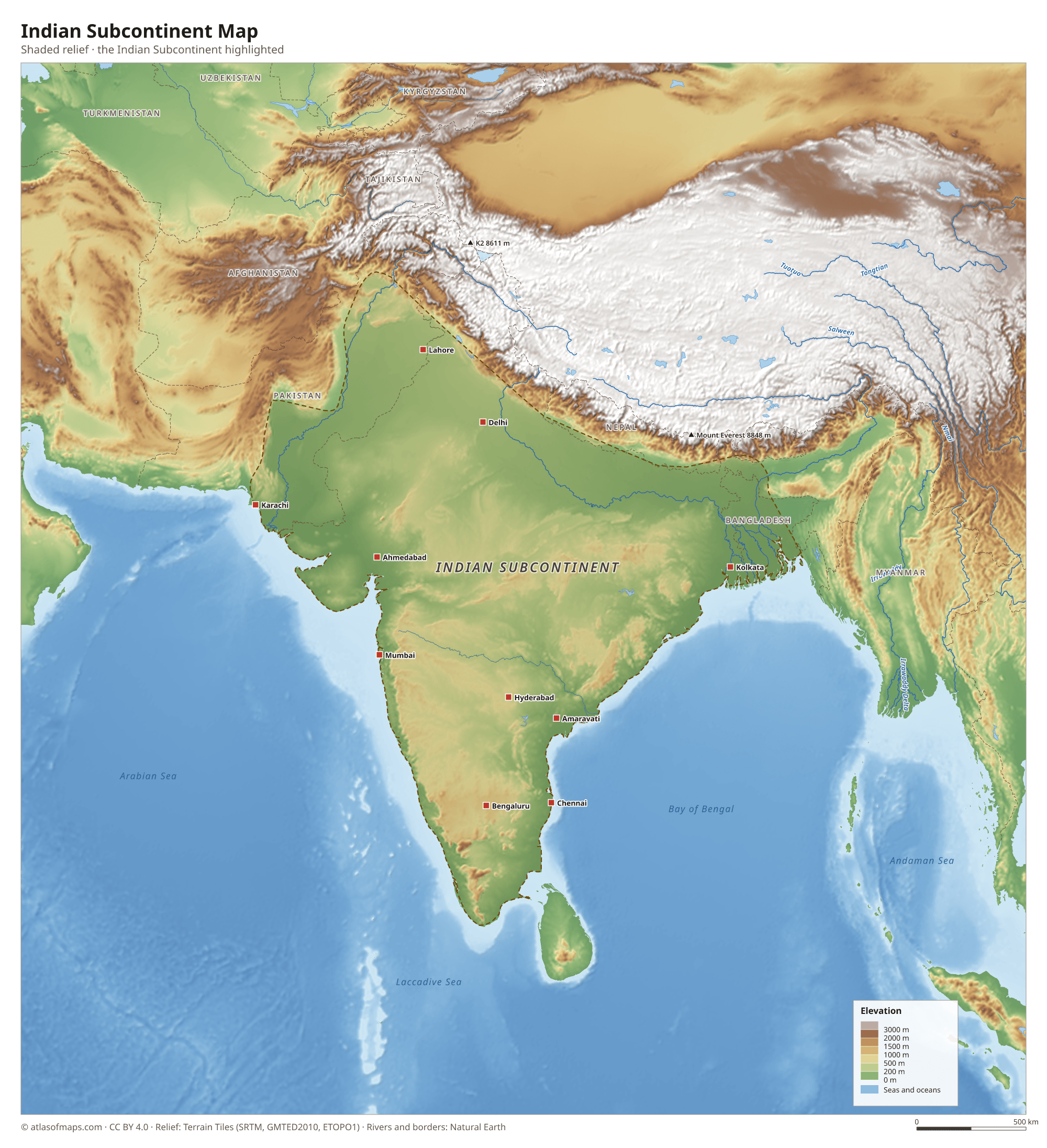 Indian Subcontinent Map