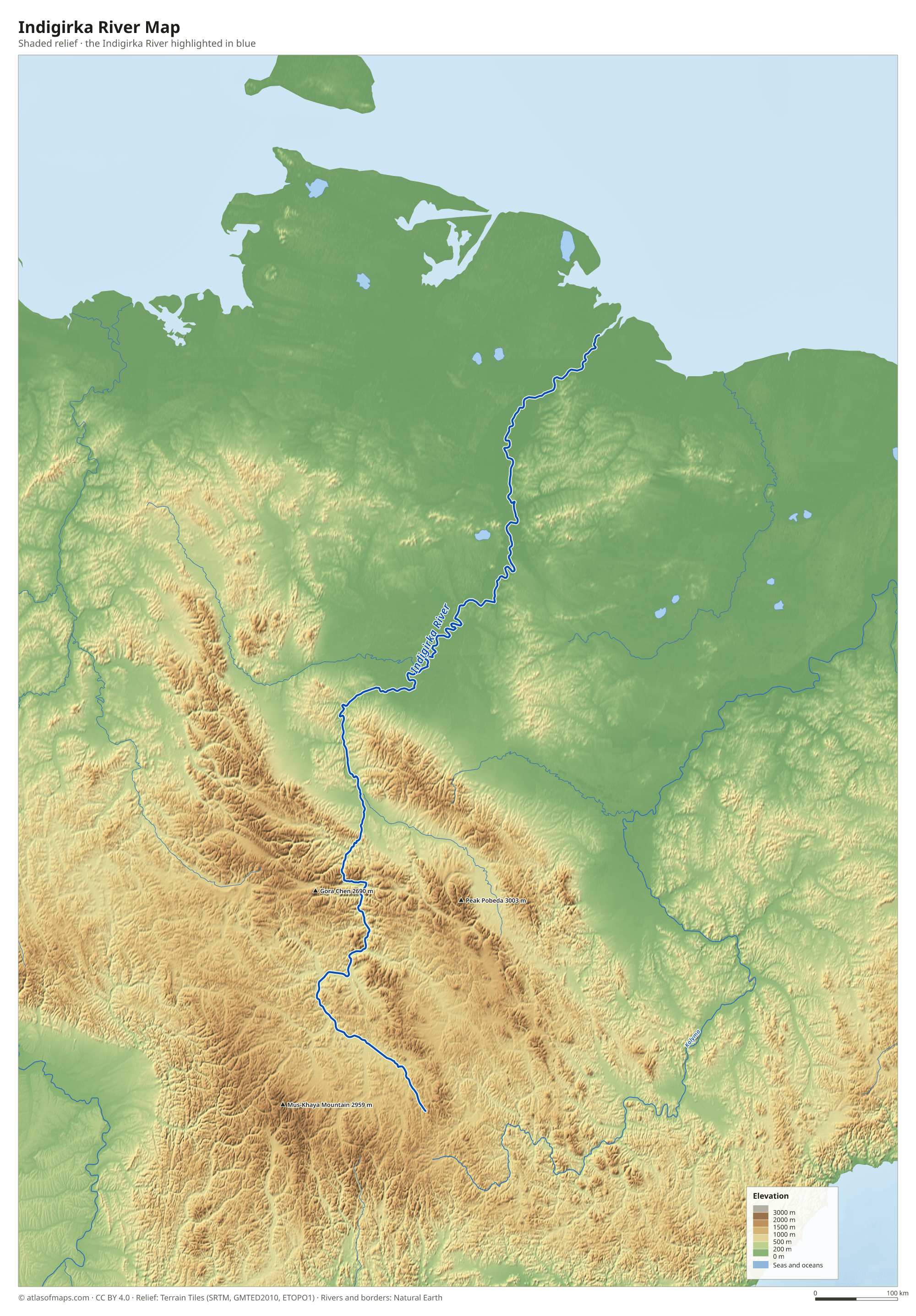 Indigirka River Map