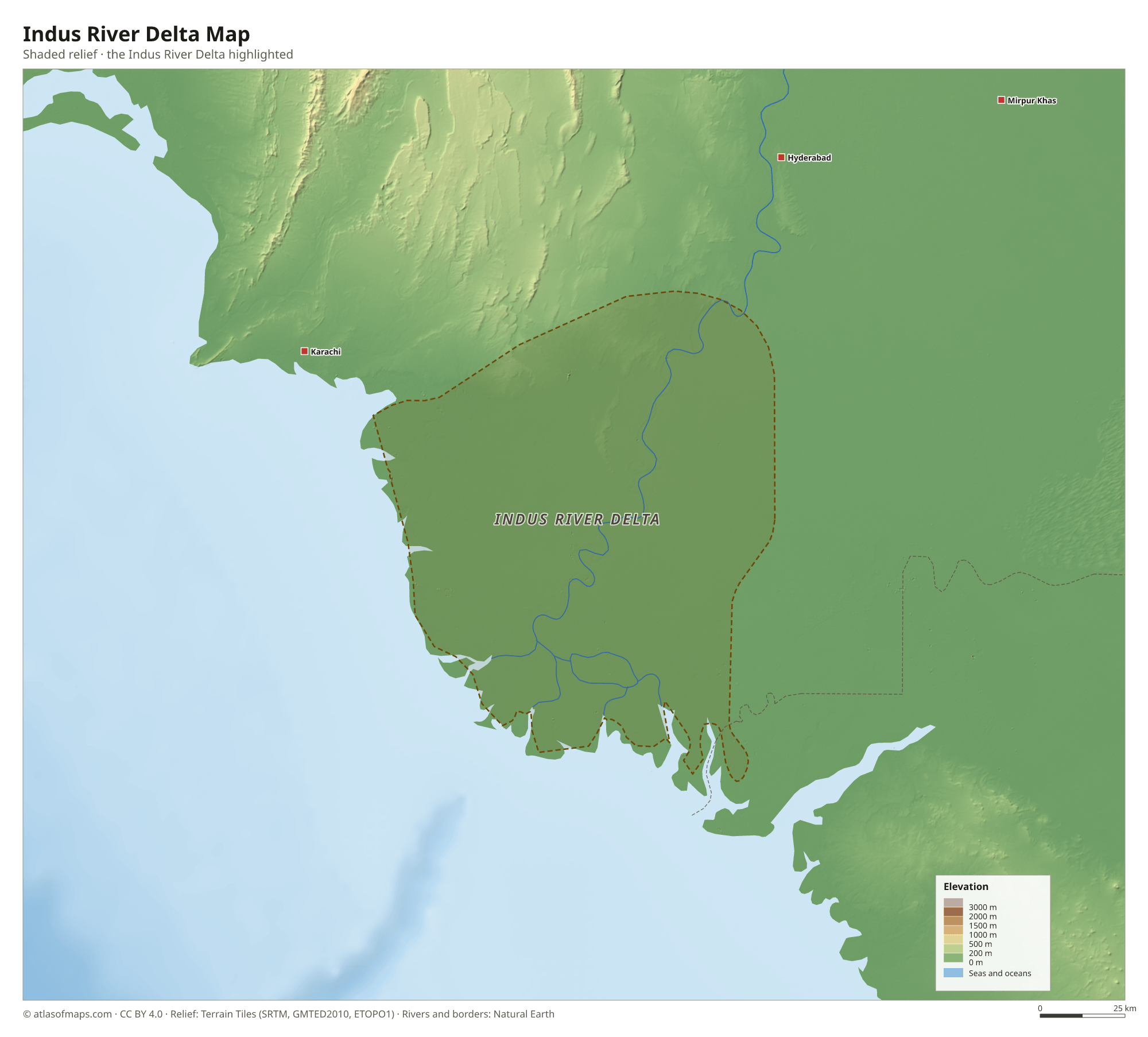 Indus River Delta Map