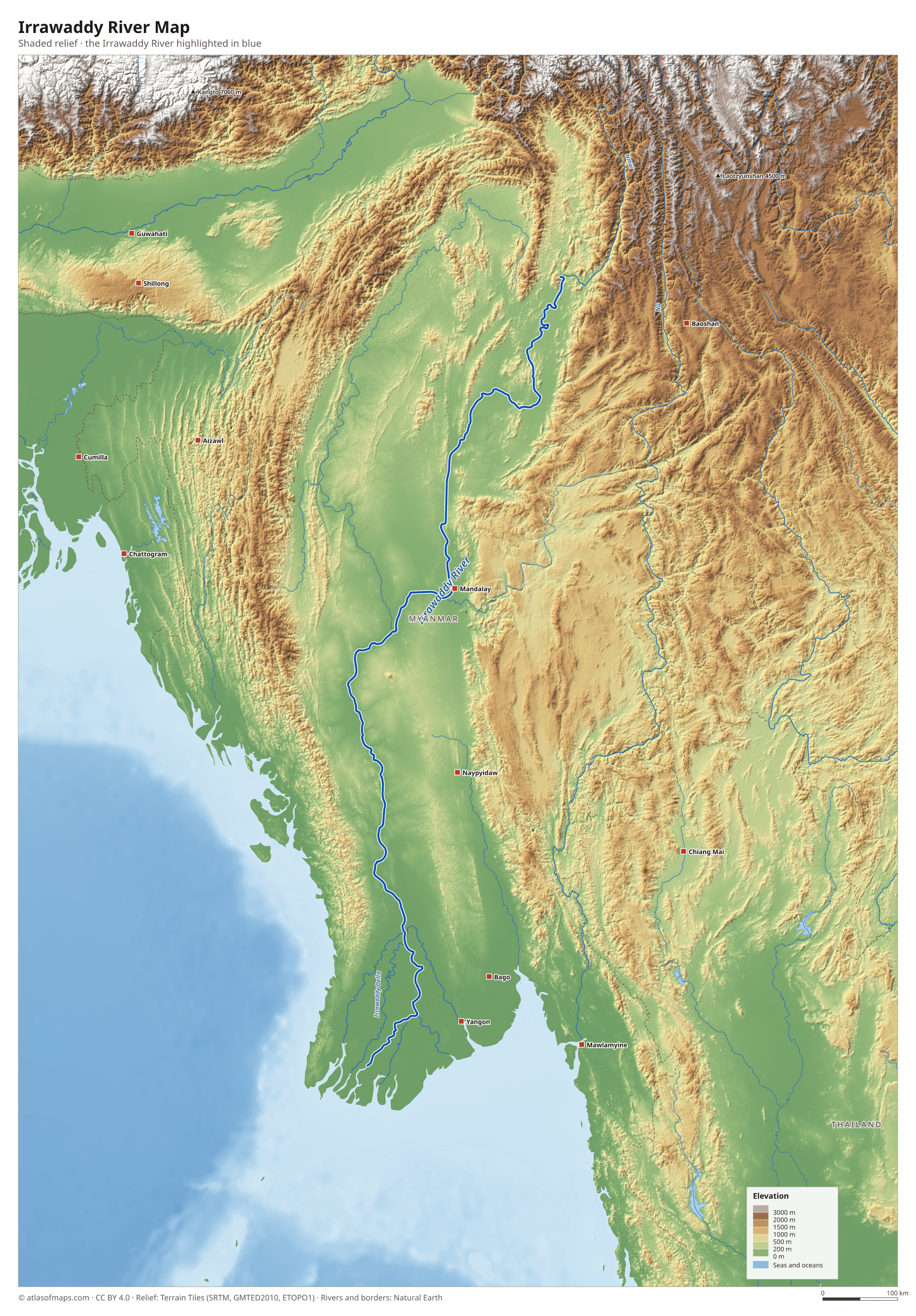 Irrawaddy River Map