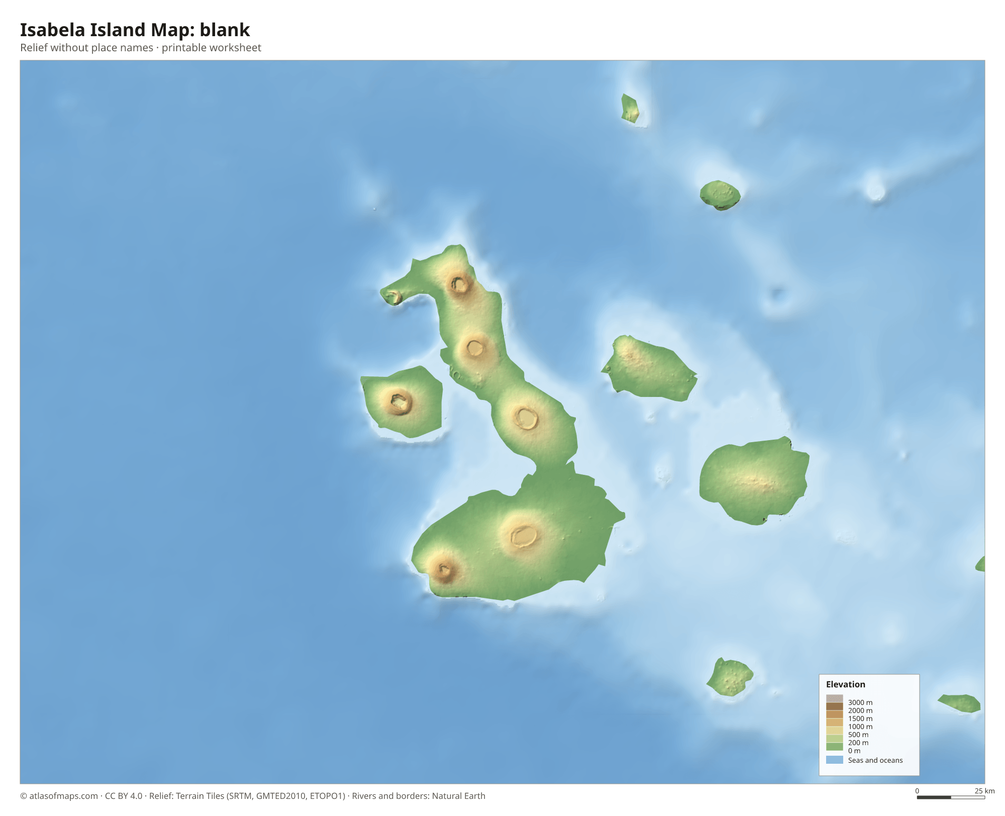 Isabela Island Map without names