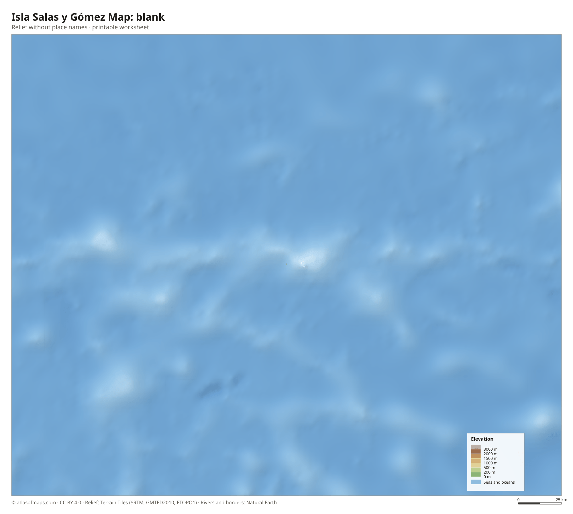 Isla Salas y Gómez Map without names