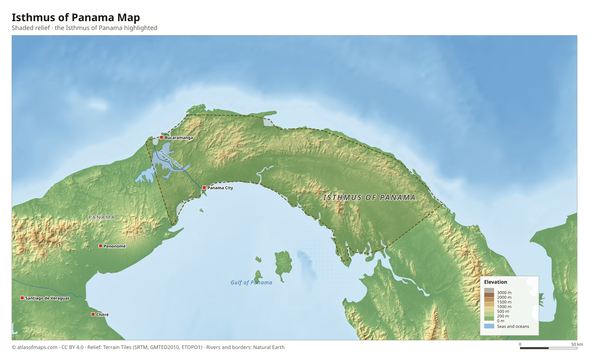 Isthmus of Panama Map