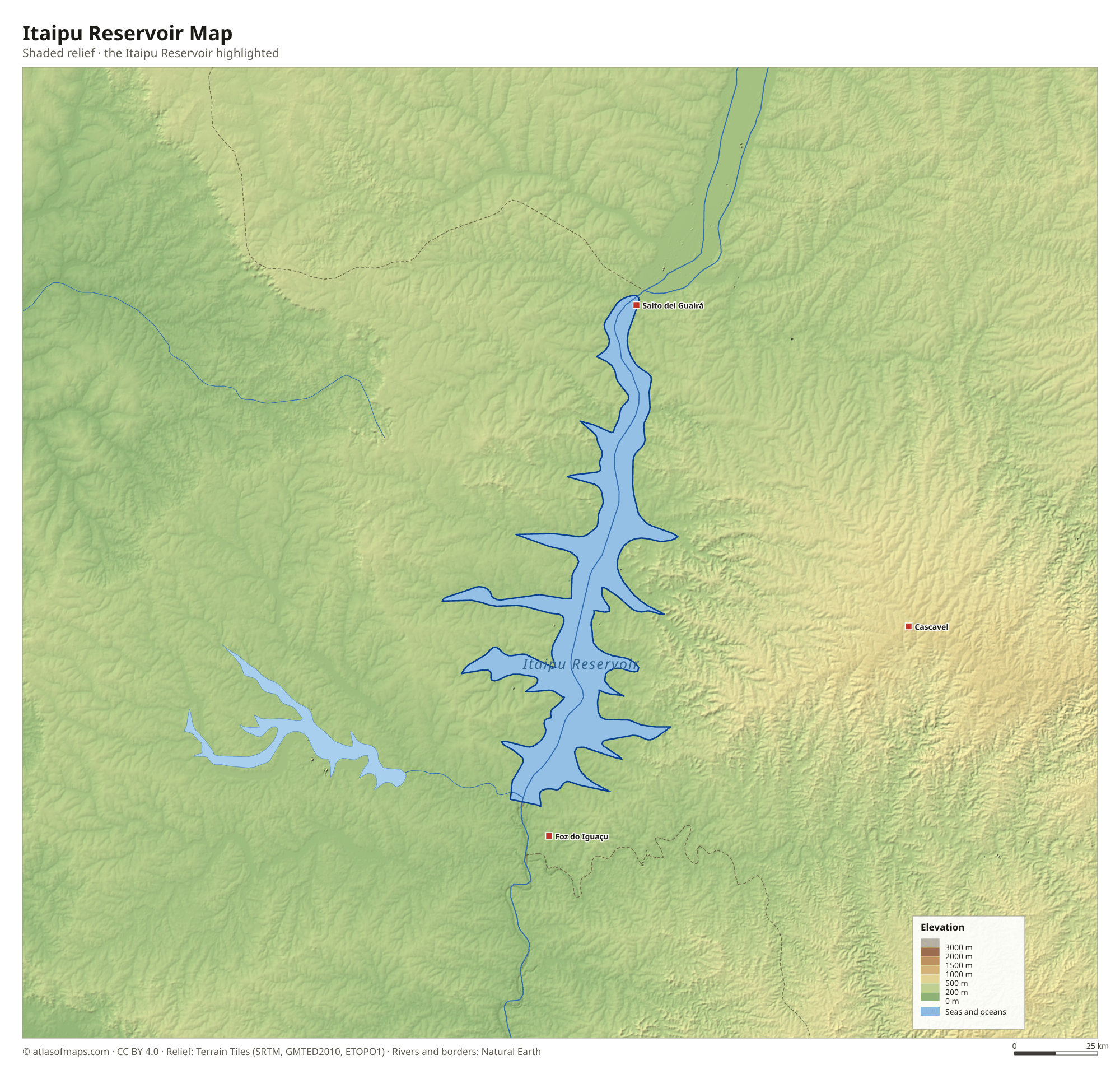 Itaipu Reservoir Map