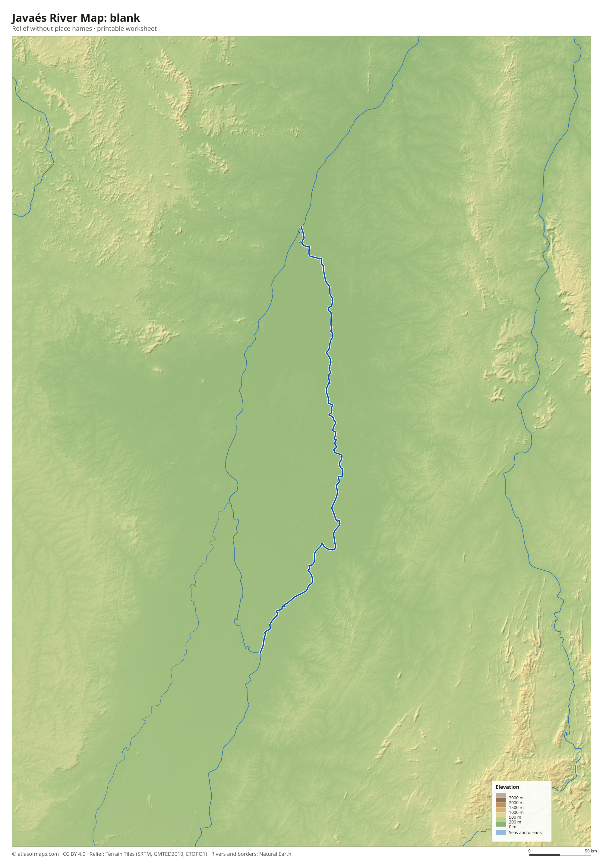 Javaés River Map without names
