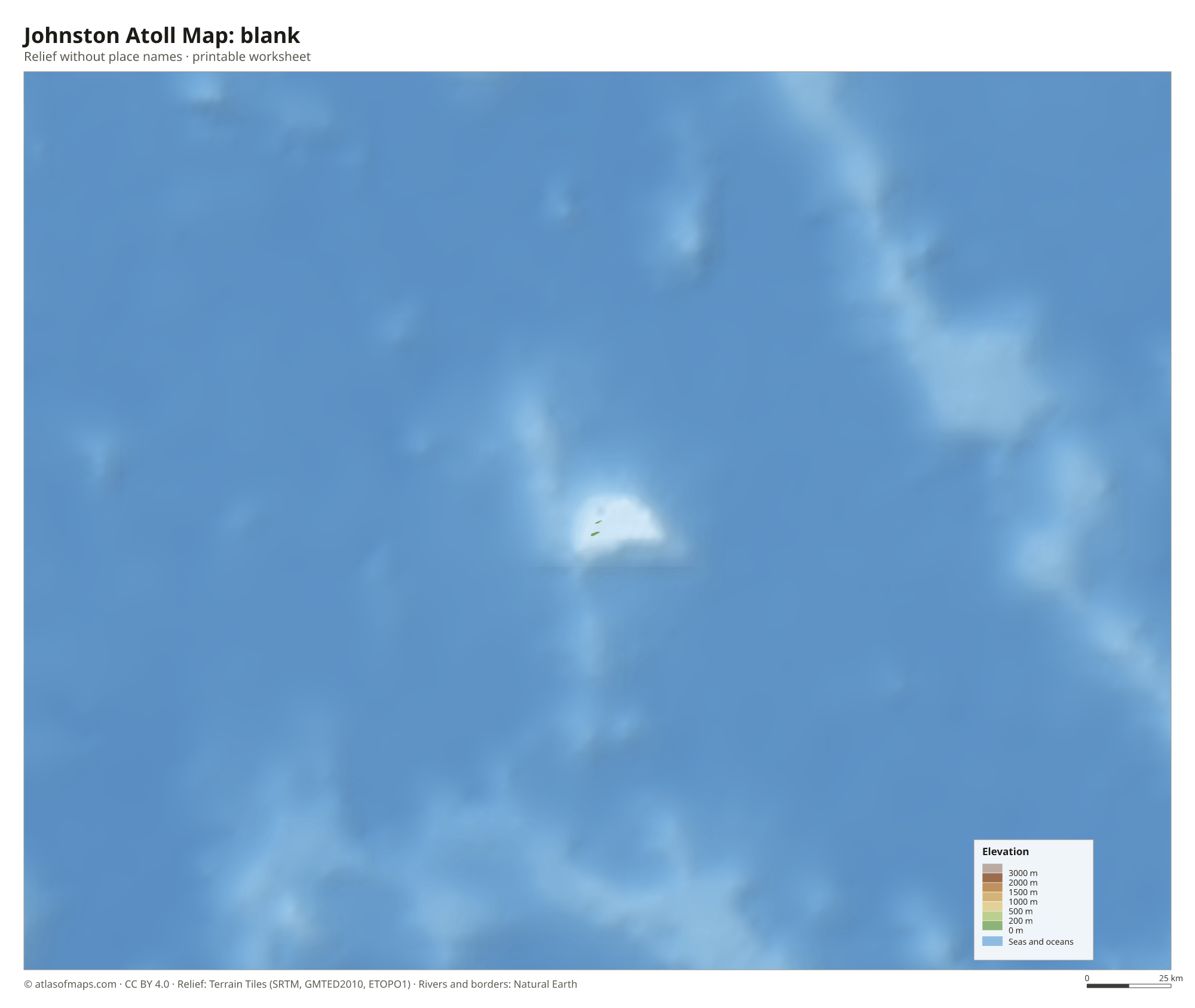 Johnston Atoll Map without names
