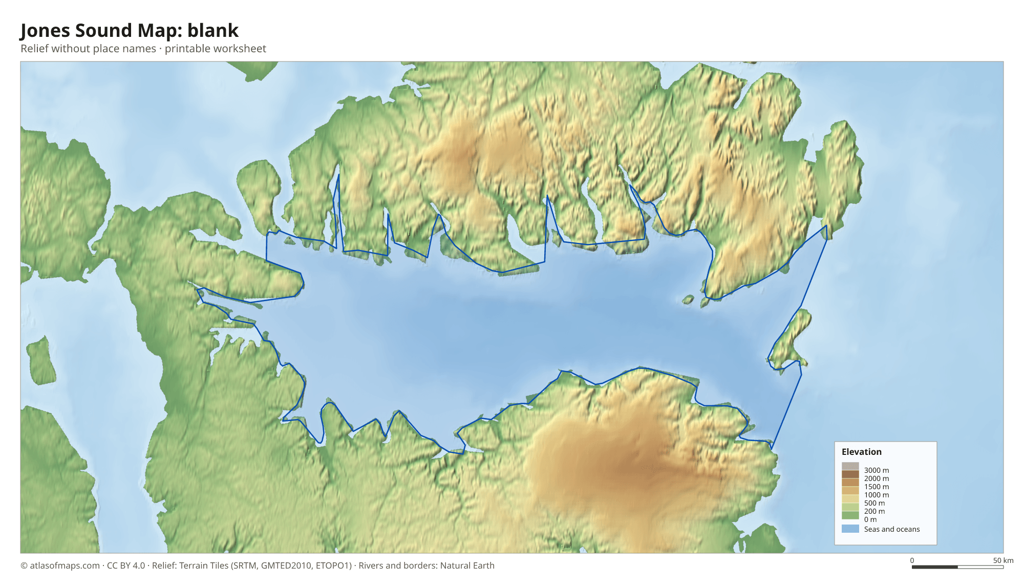 Jones Sound Map without names