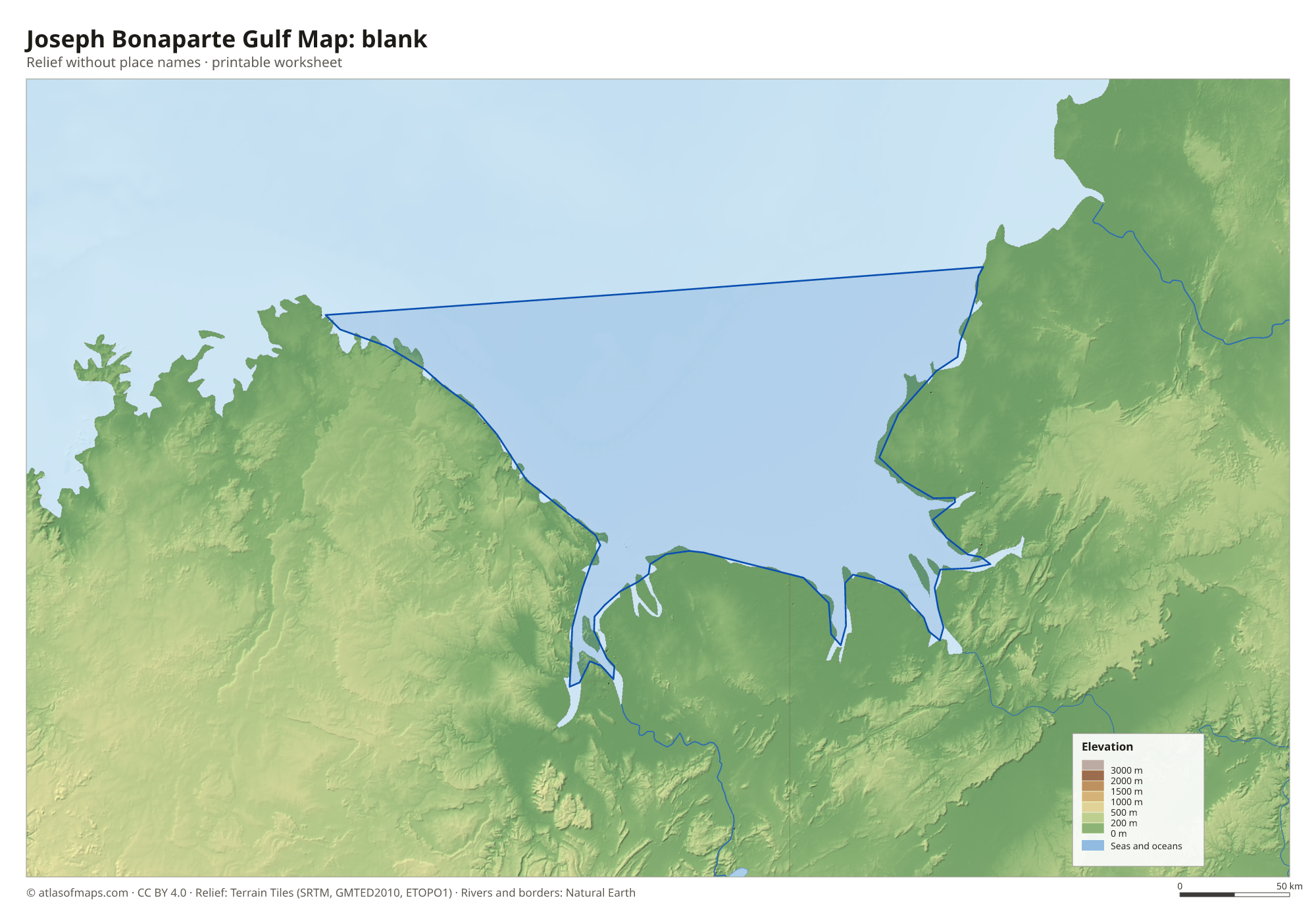 Joseph Bonaparte Gulf Map without names