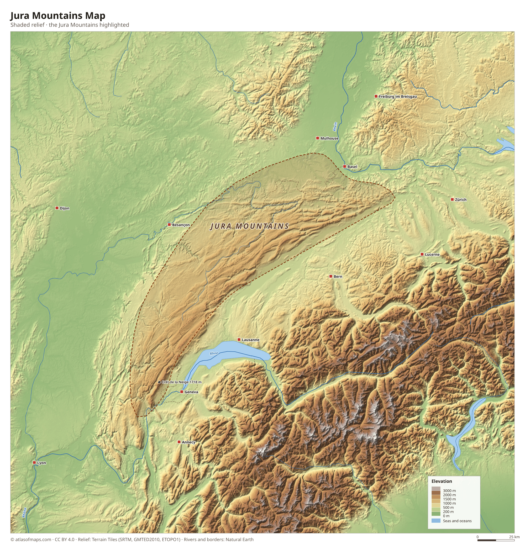 Jura Mountains Map