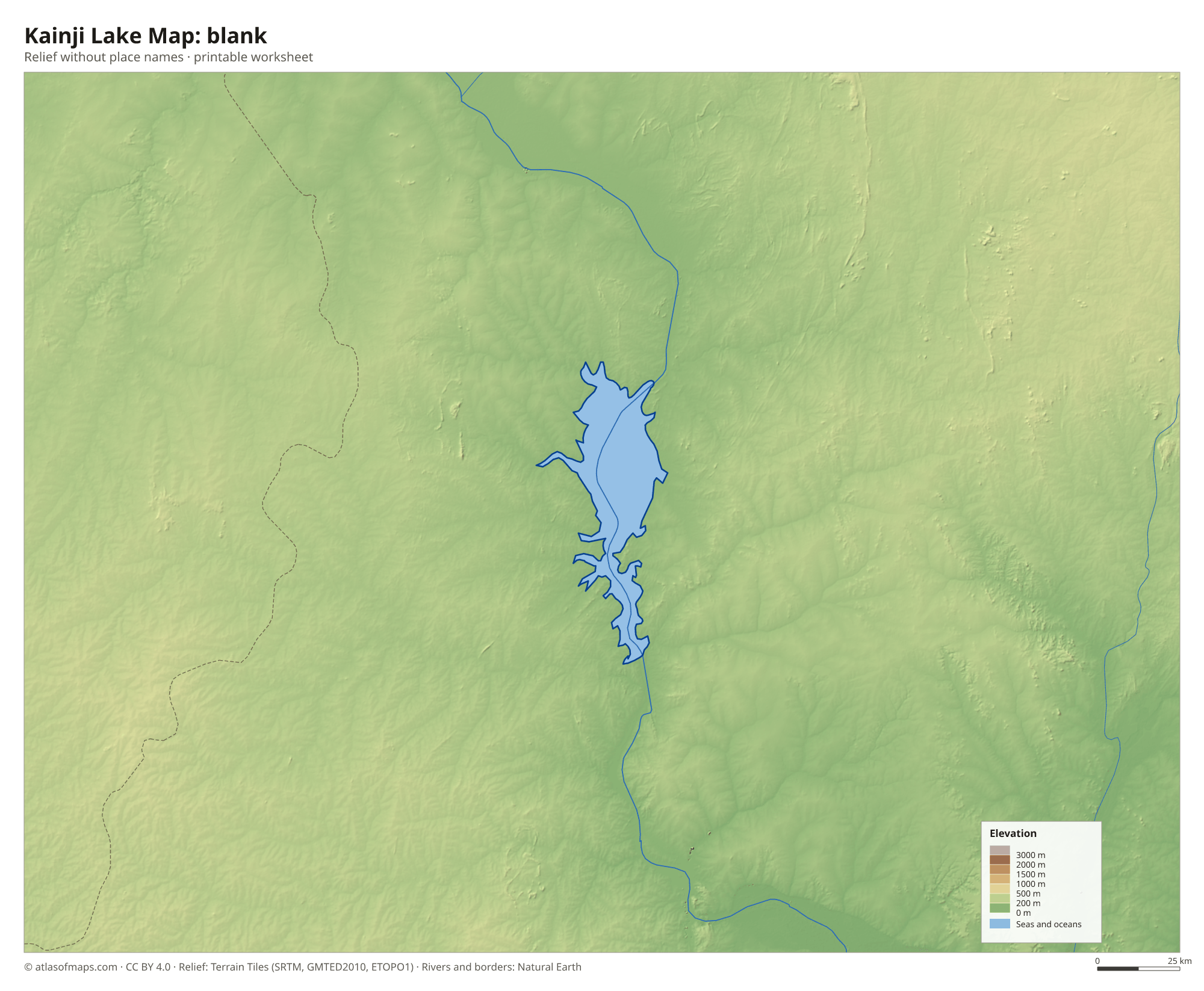 Kainji Lake Map without names