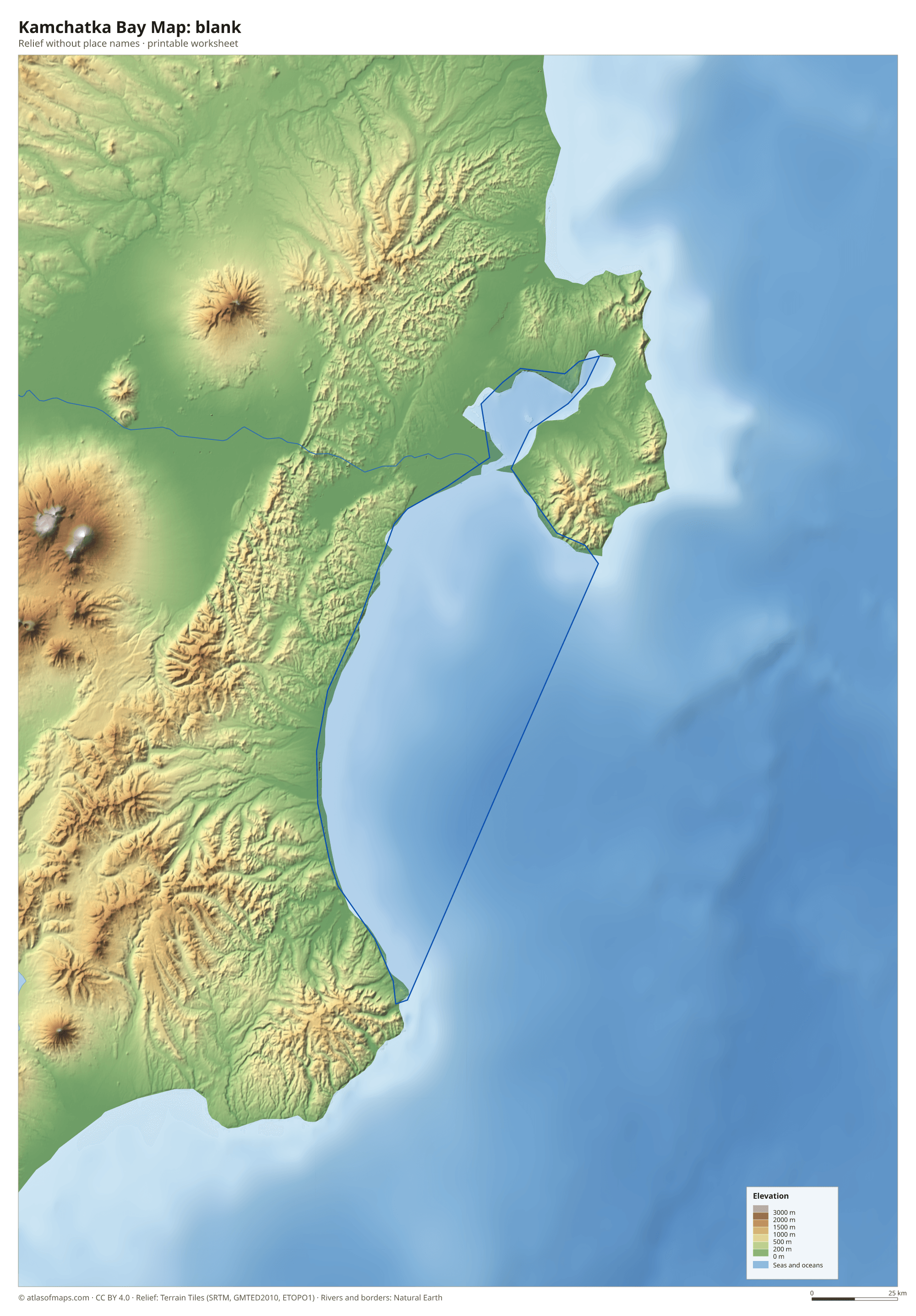 Kamchatka Bay Map without names