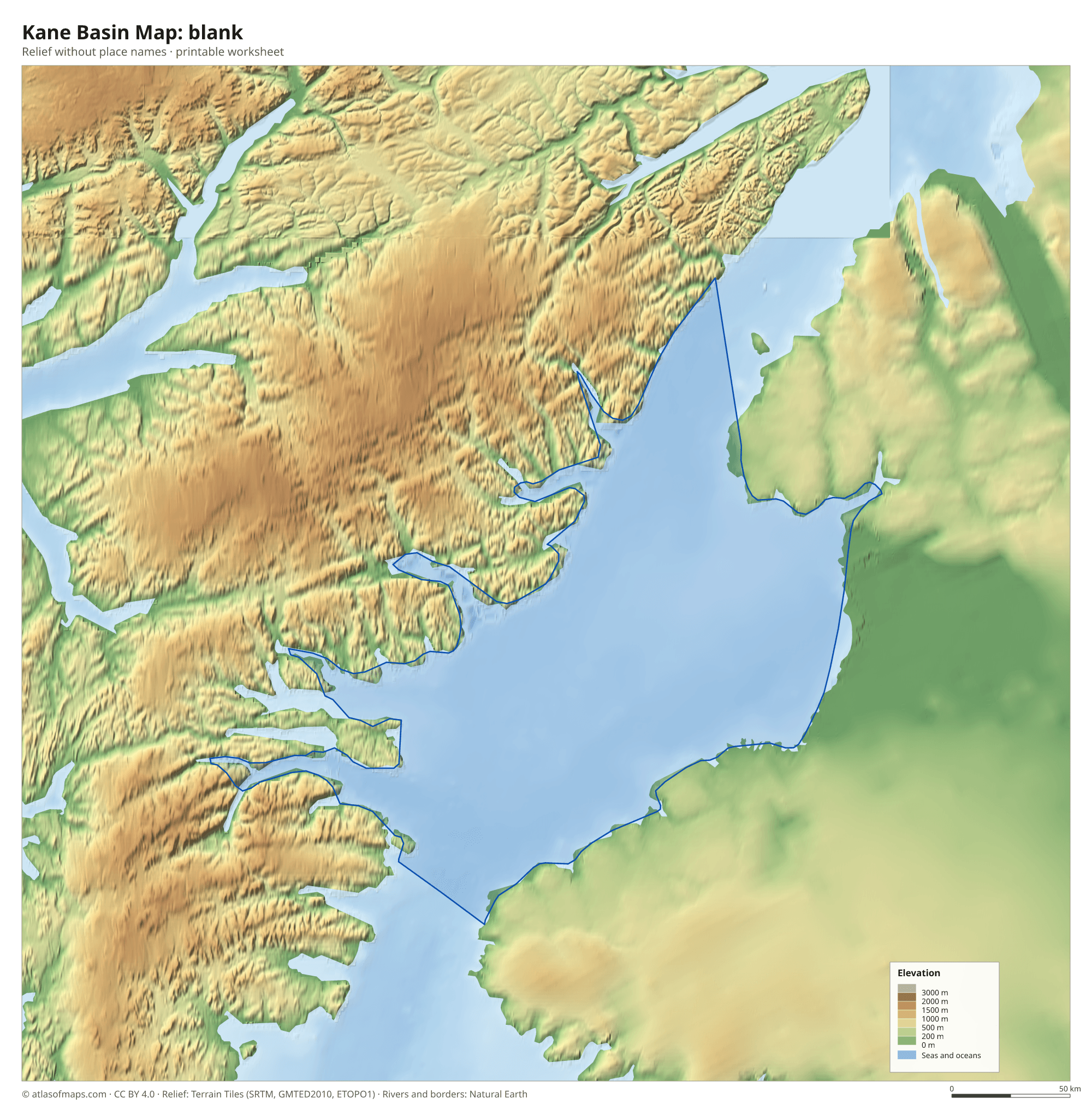 Kane Basin Map without names