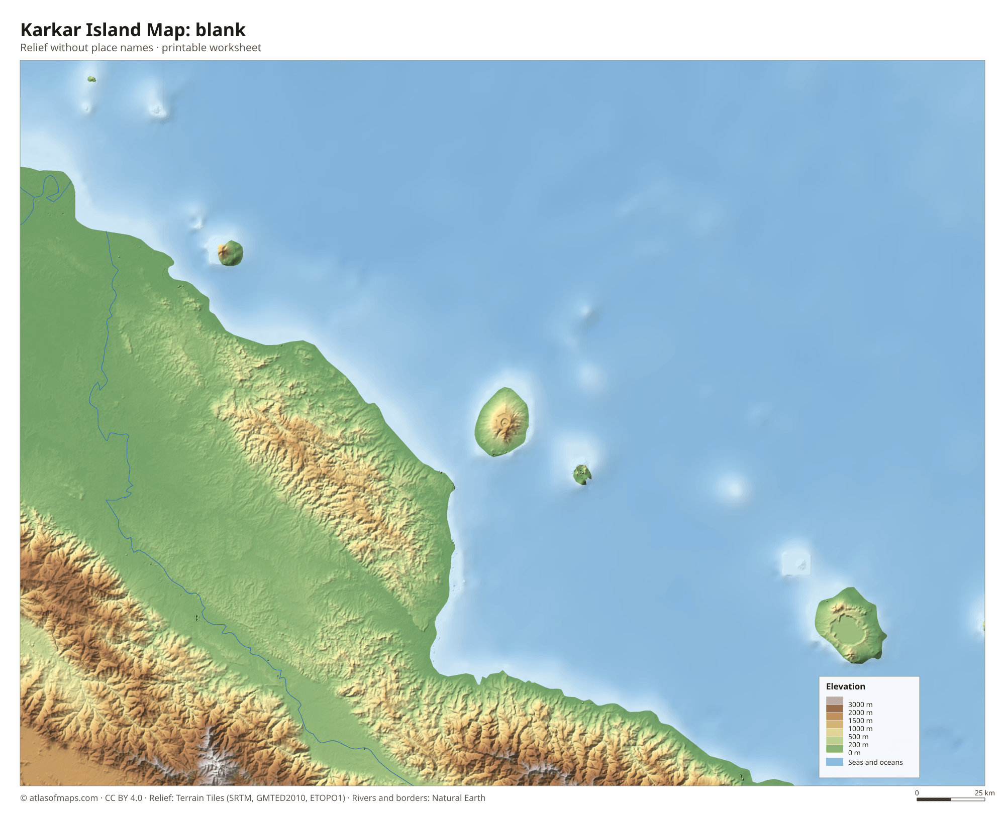 Karkar Island Map without names