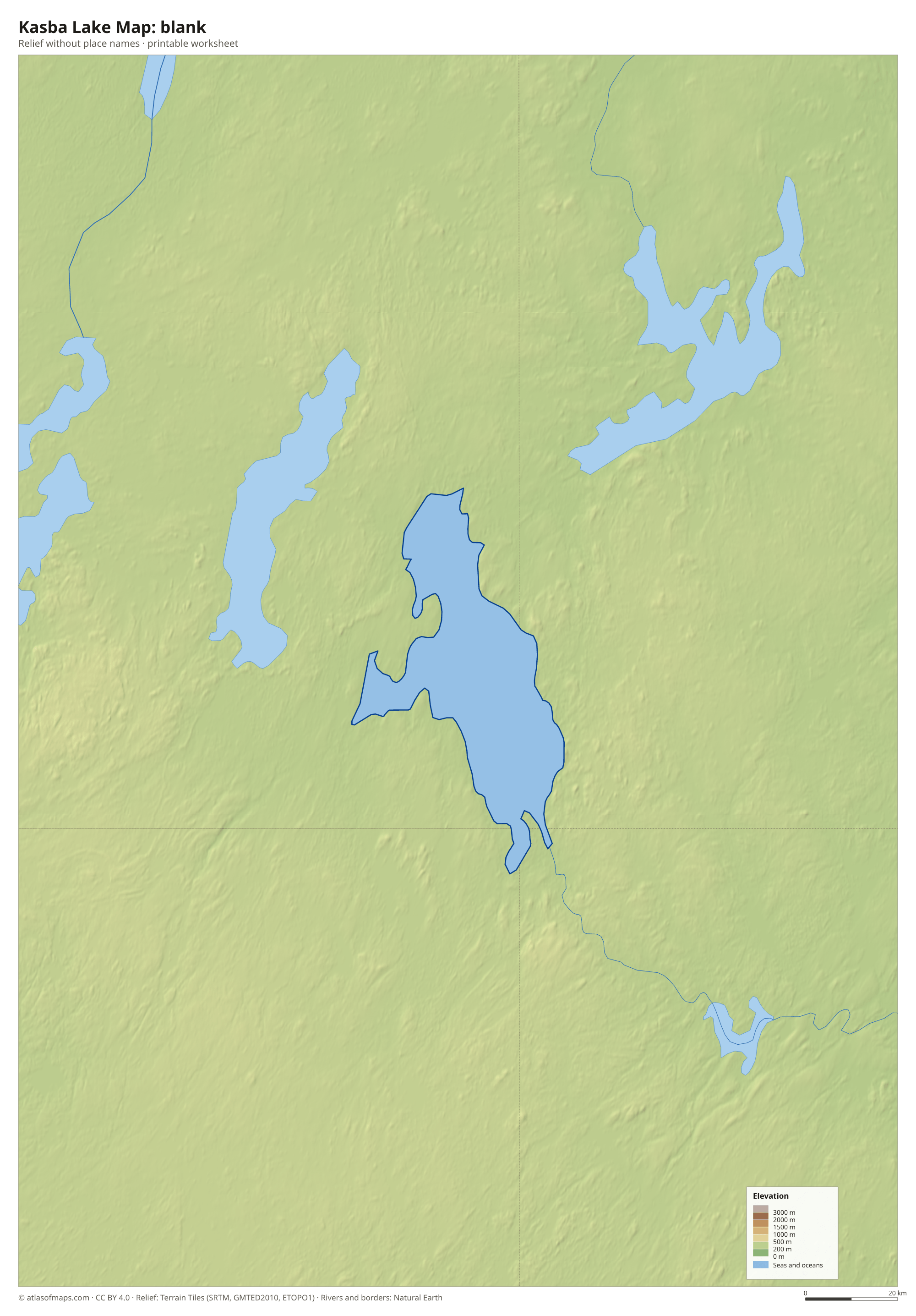 Kasba Lake Map without names