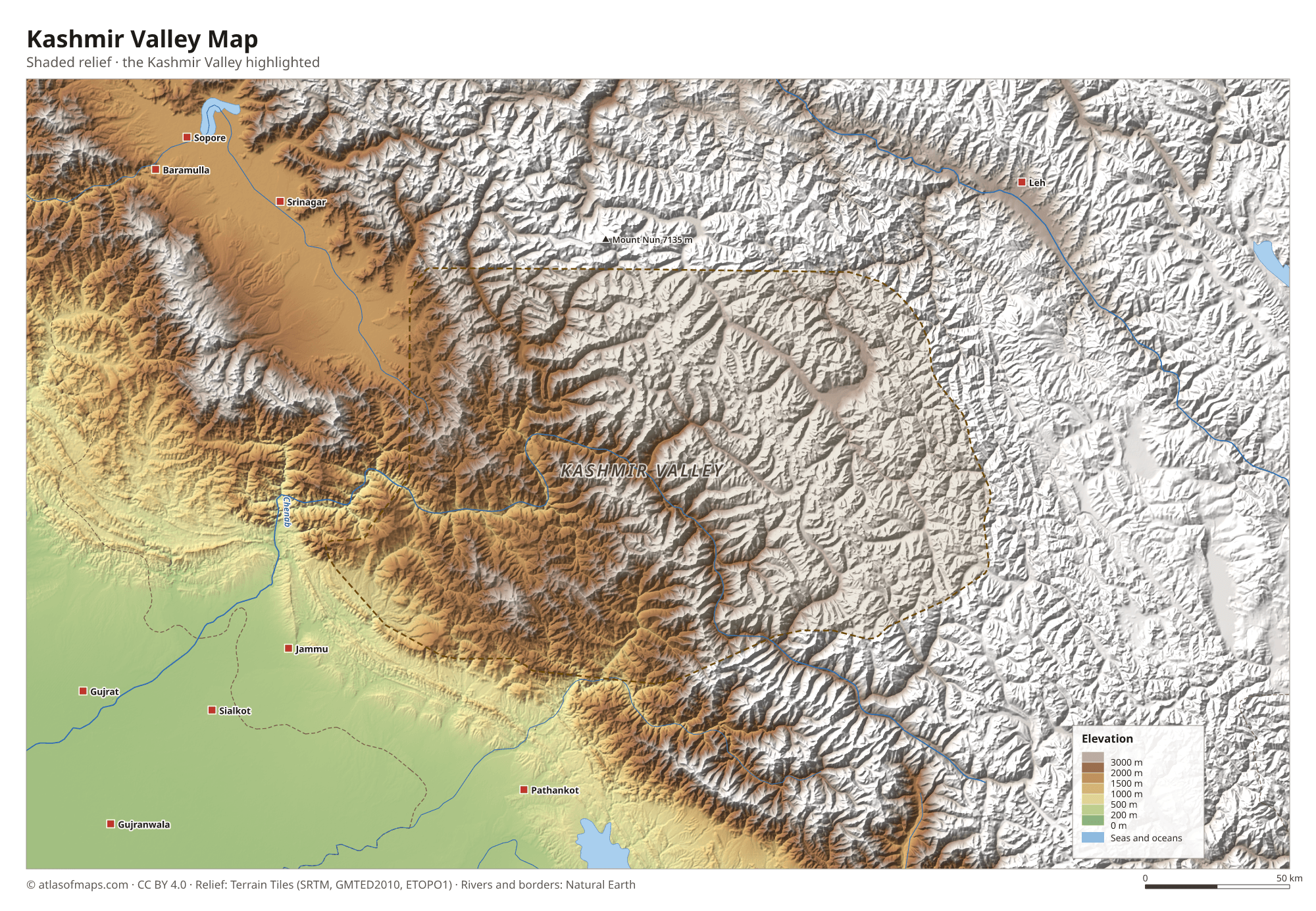 Kashmir Valley Map