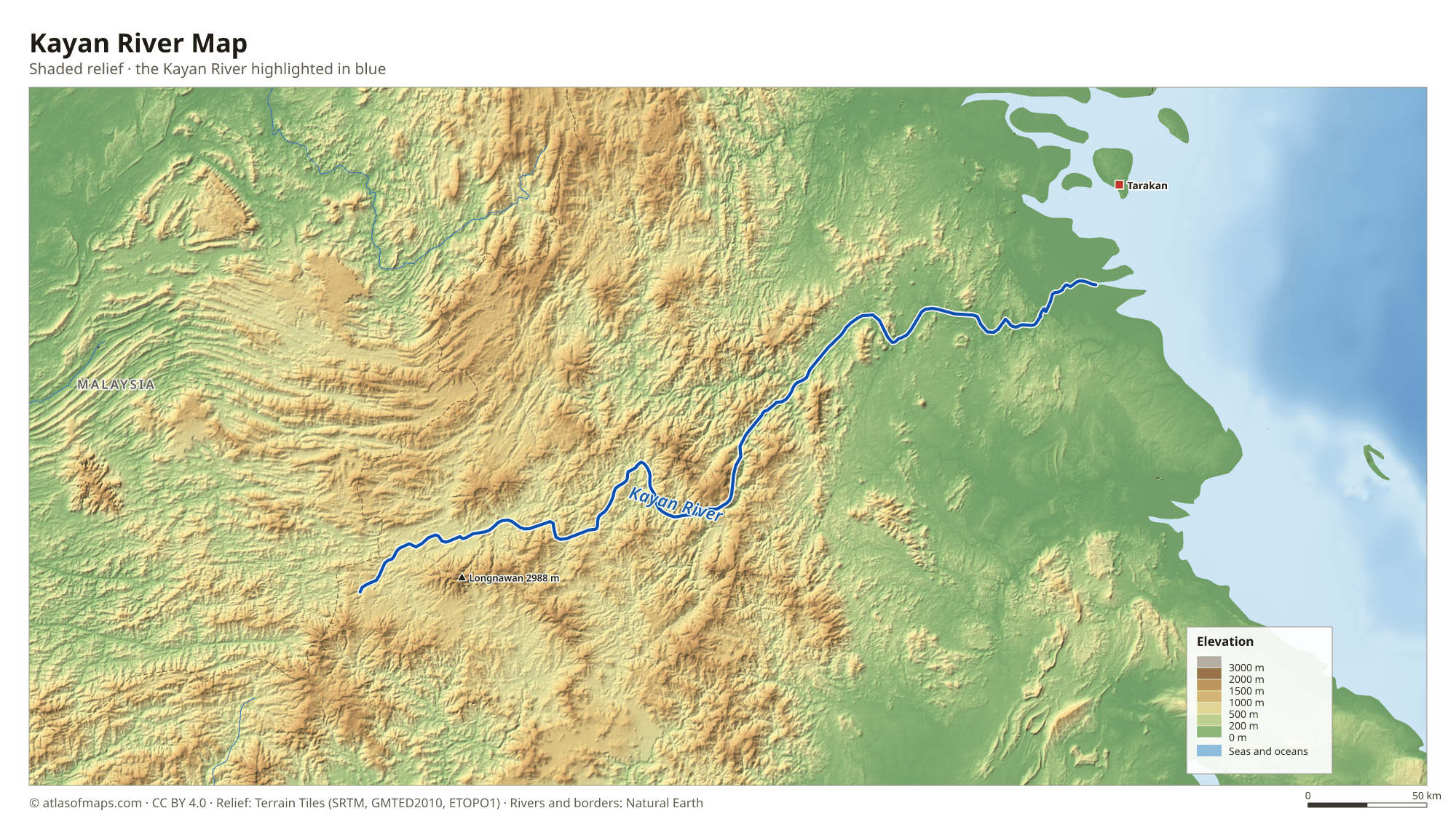 Kayan River Map