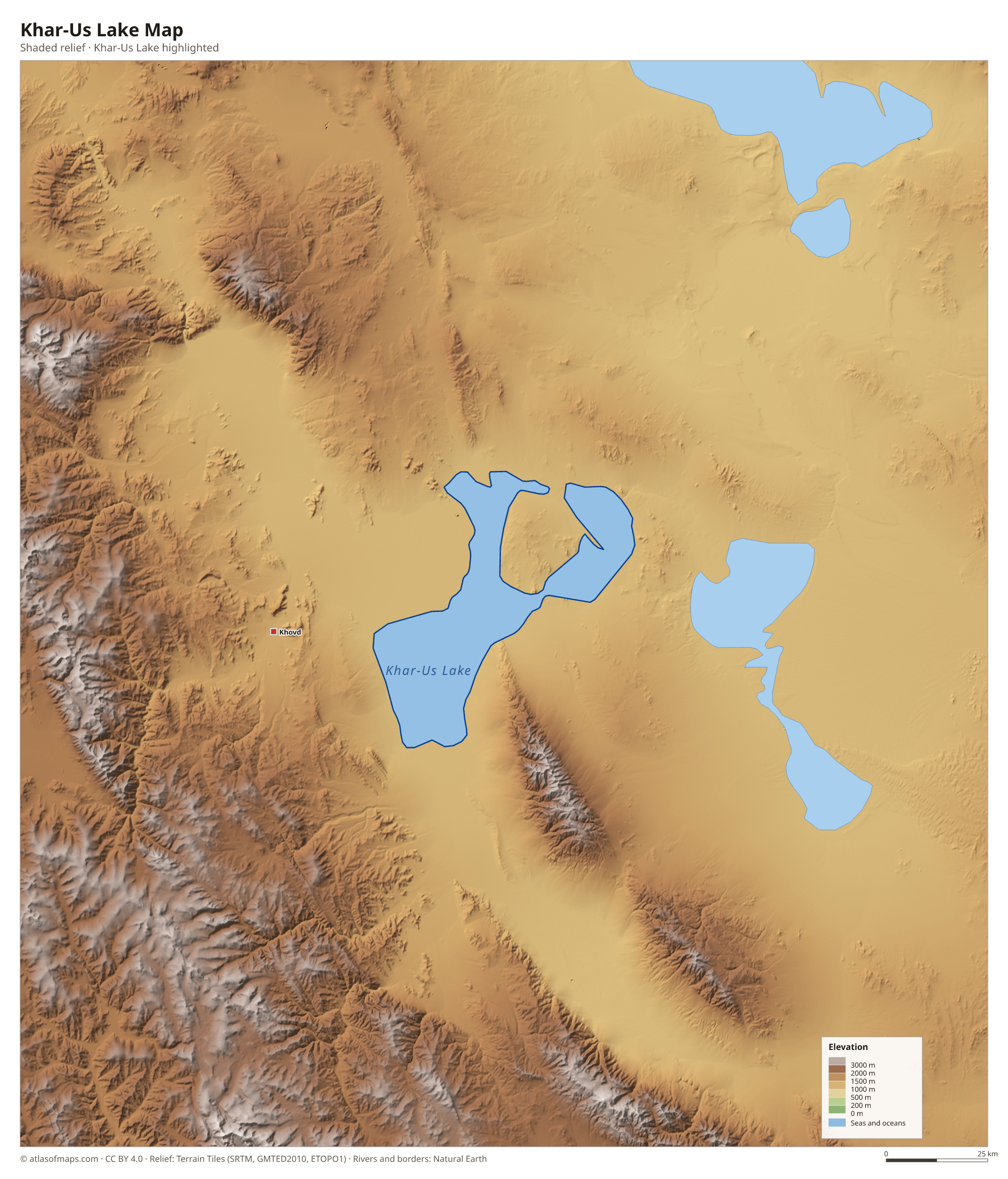 Khar-Us Lake Map