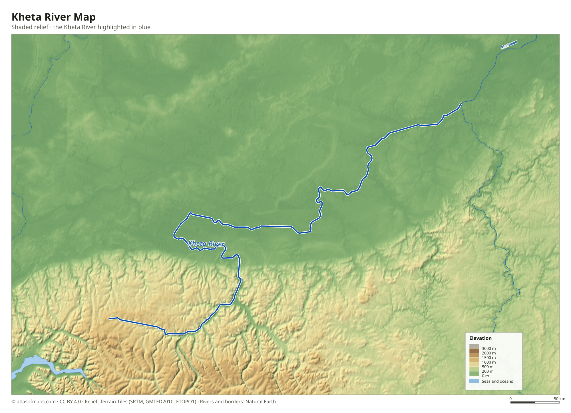 Kheta River Map