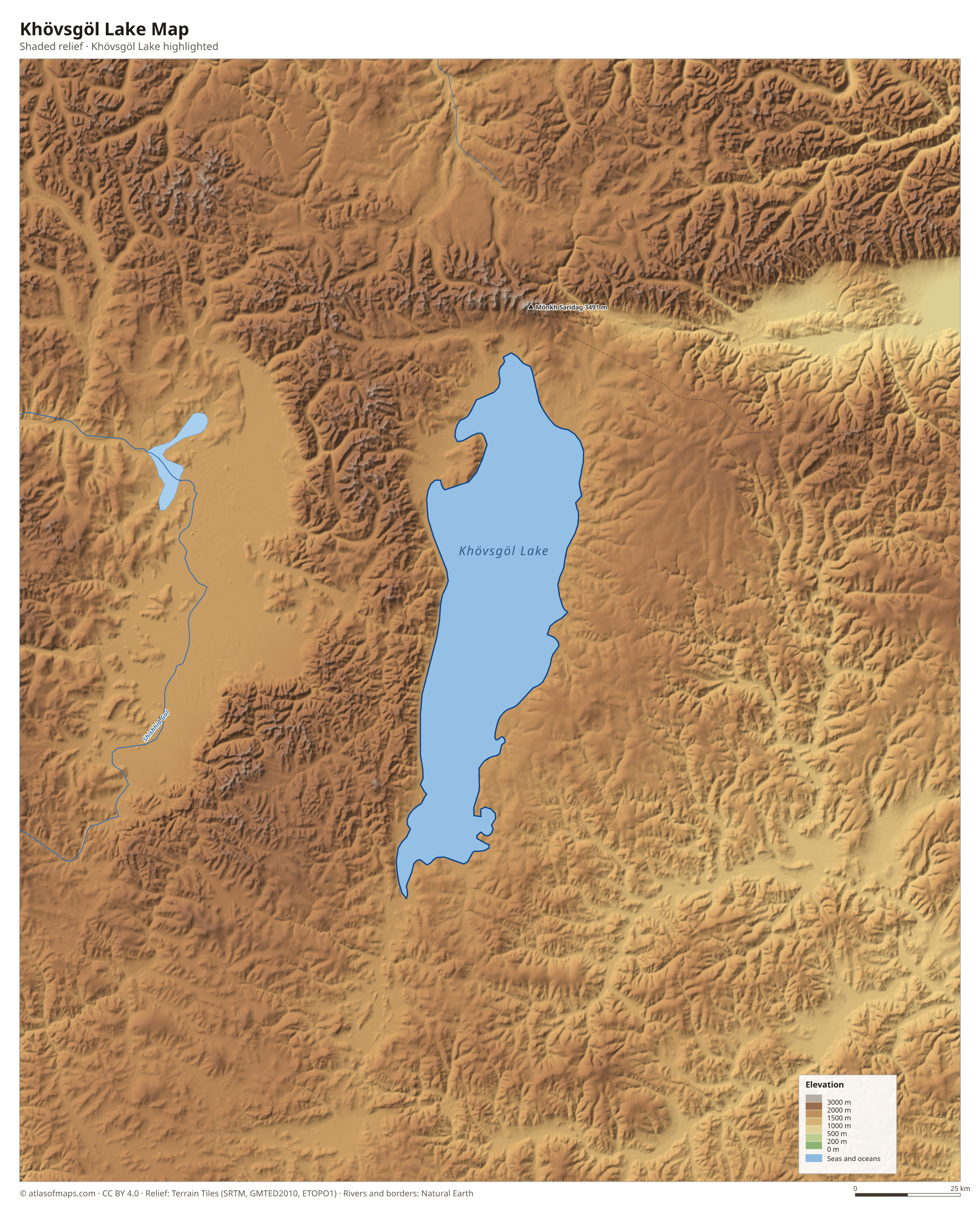 Khövsgöl Lake Map