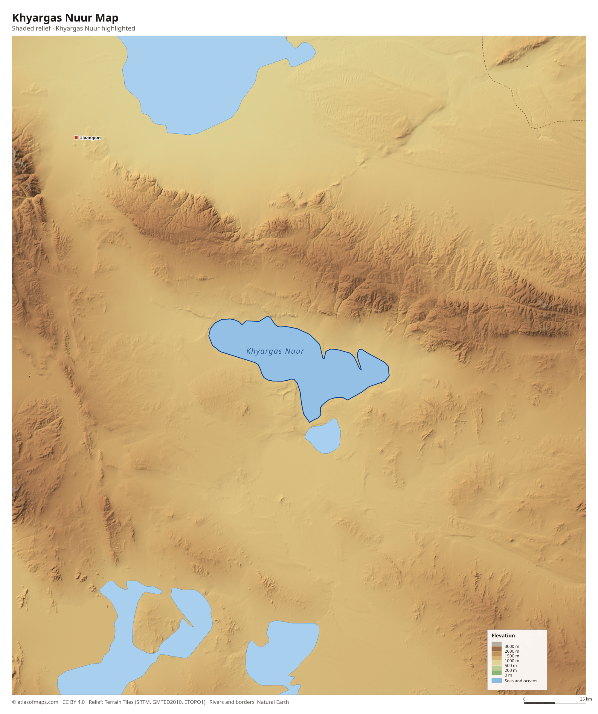 Khyargas Nuur Map