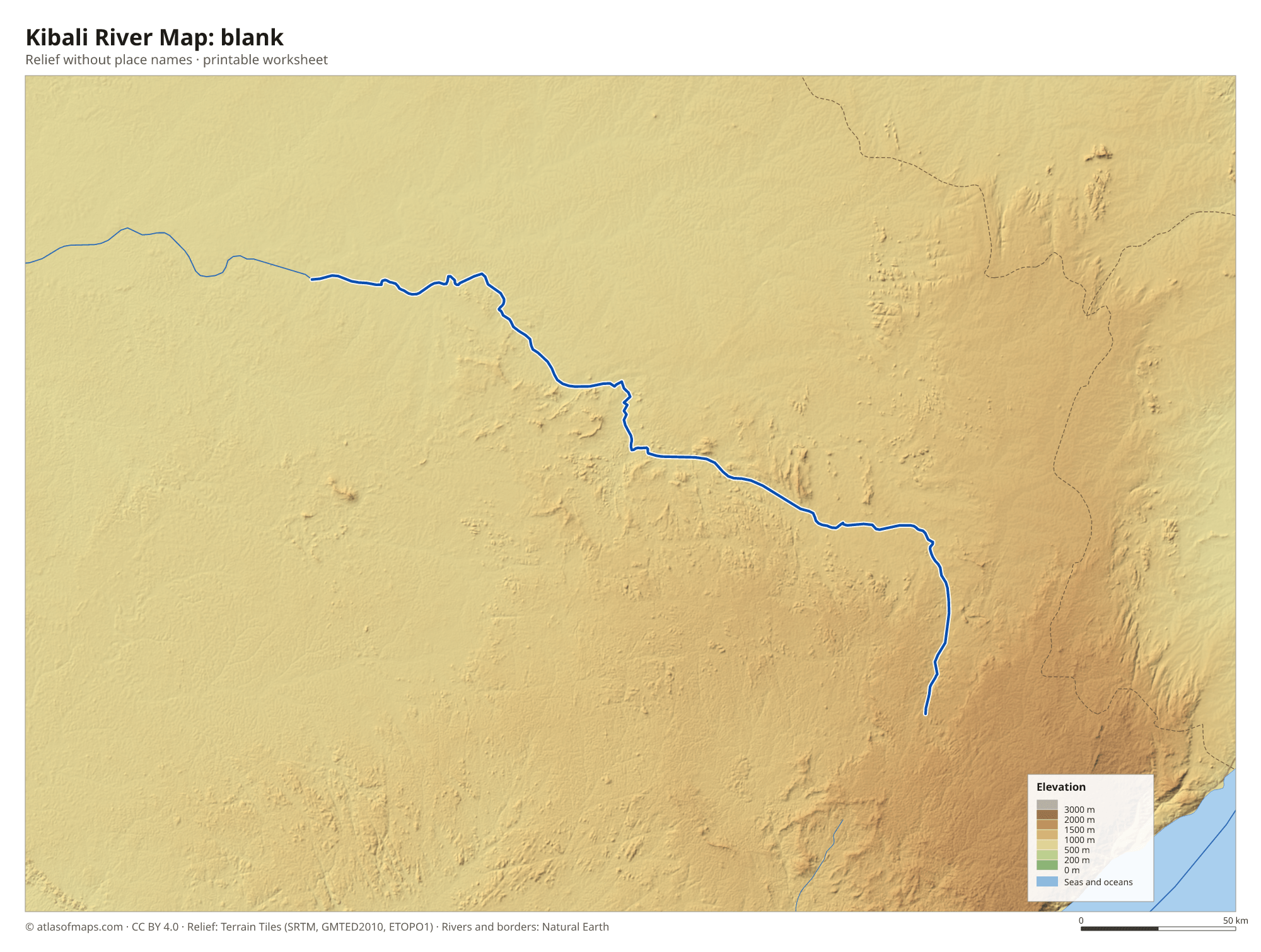 Kibali River Map without names