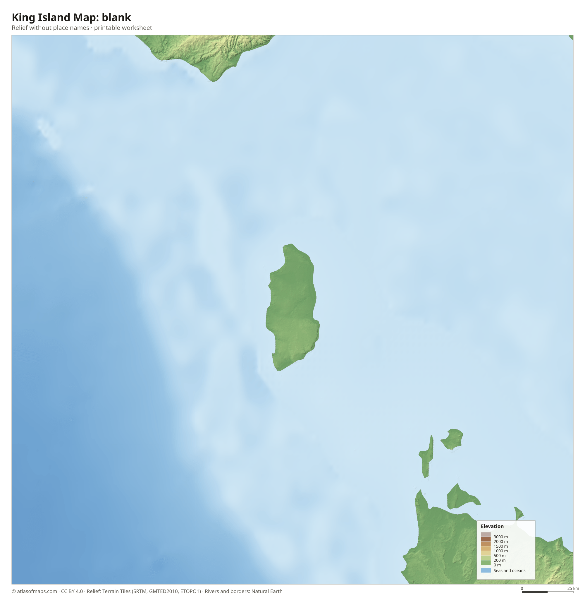 King Island Map without names