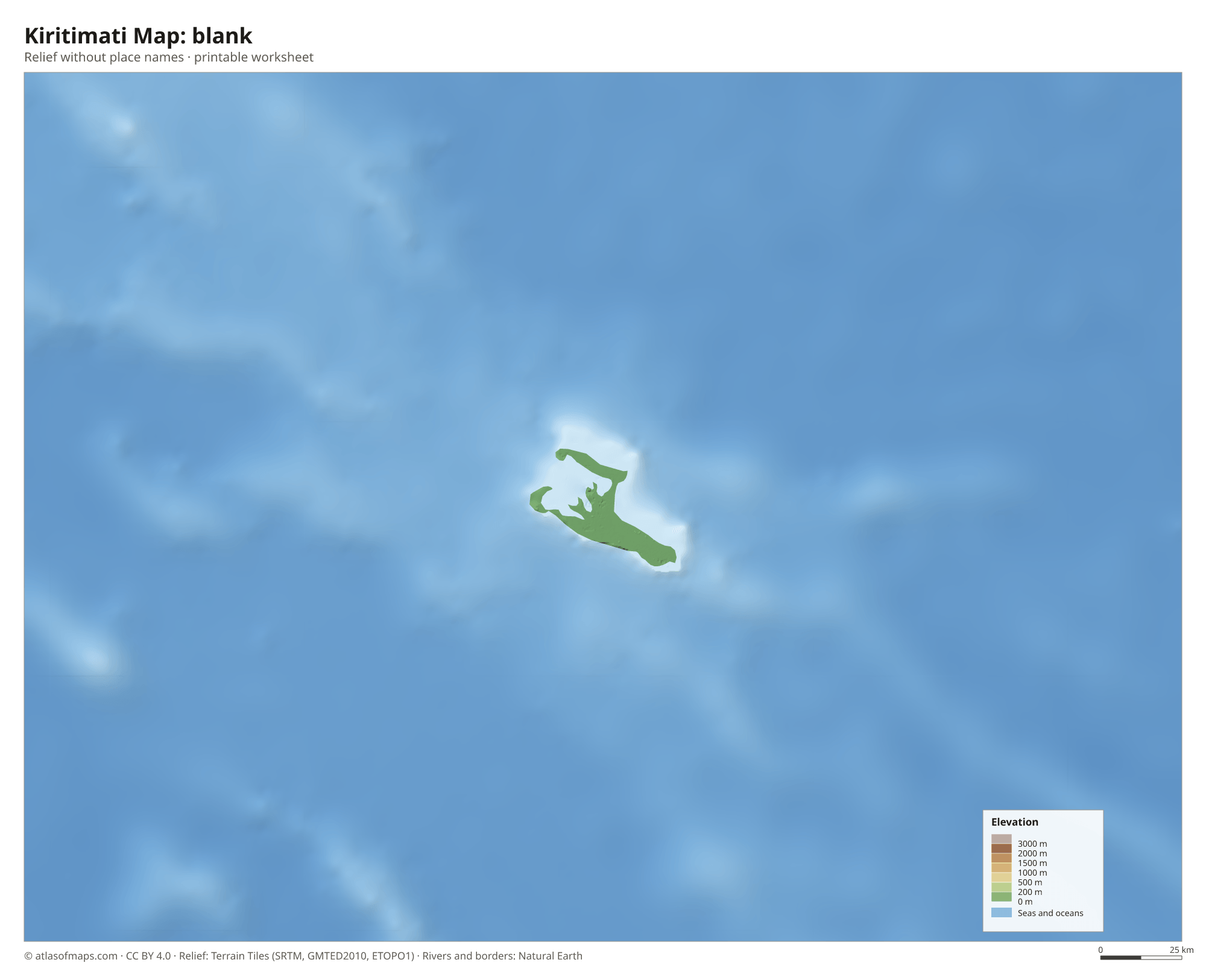 Kiritimati Map without names