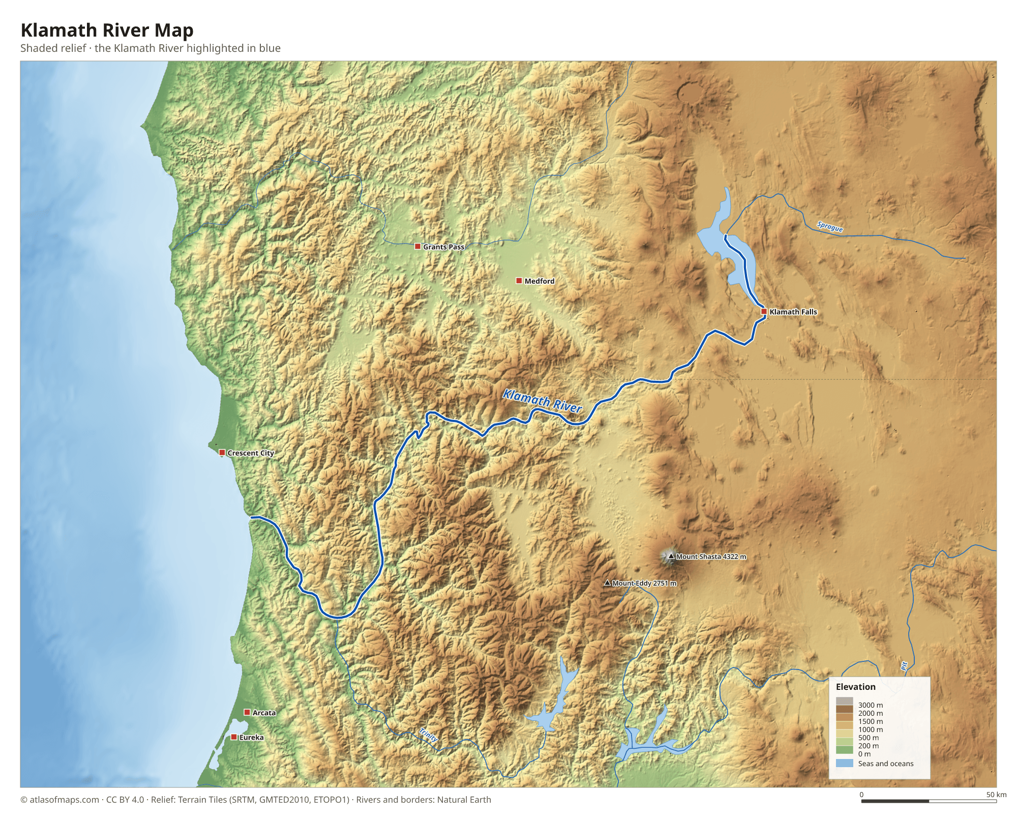 Klamath River Map