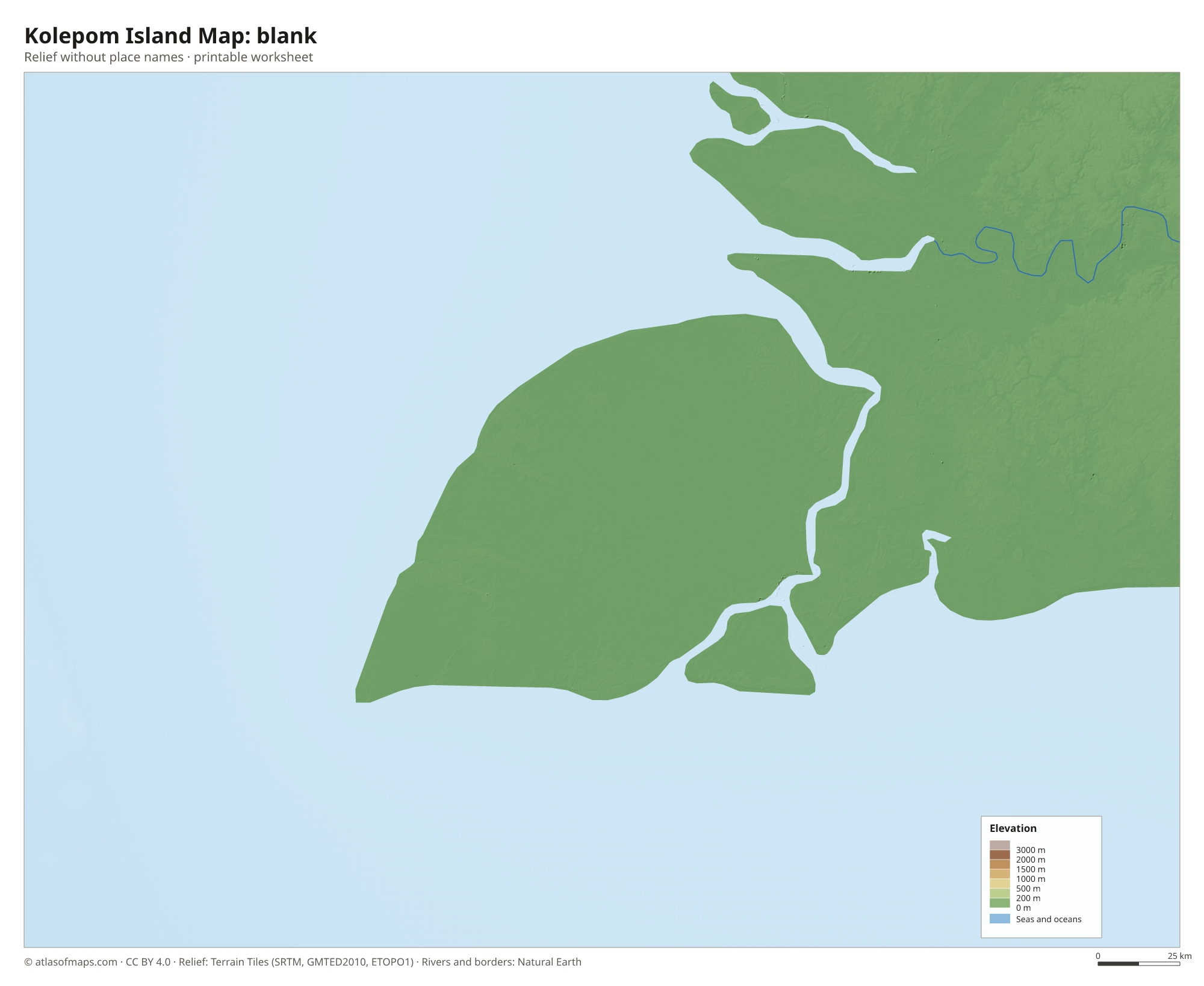 Kolepom Island Map without names