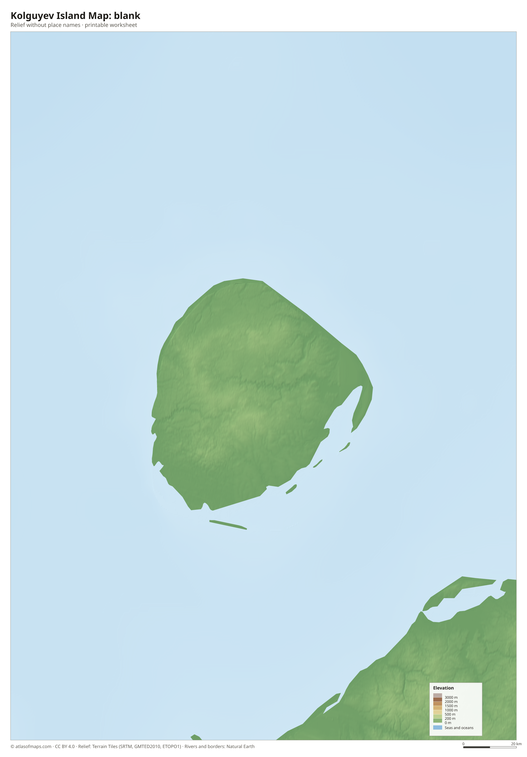 Kolguyev Island Map without names