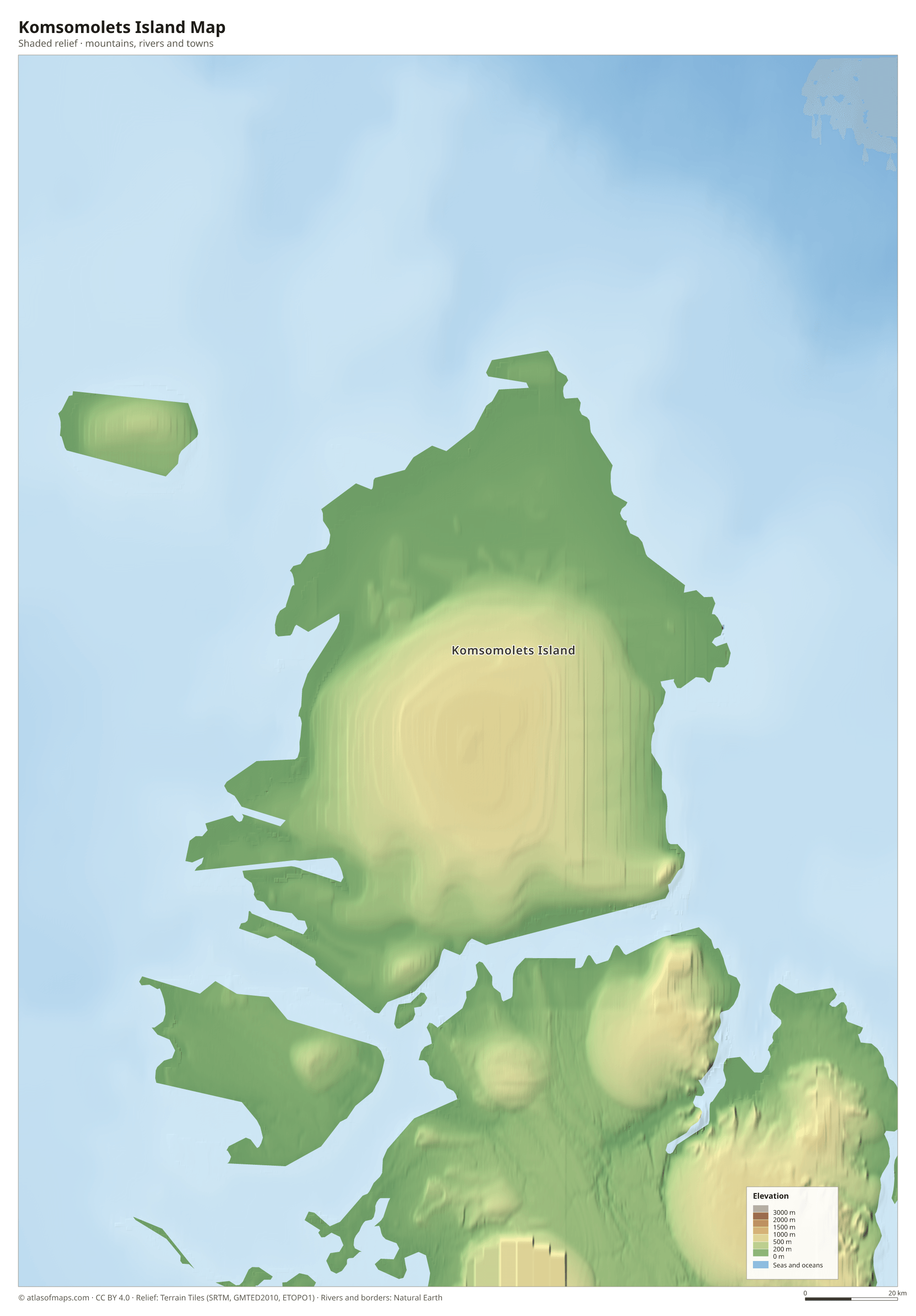 Komsomolets Island Map