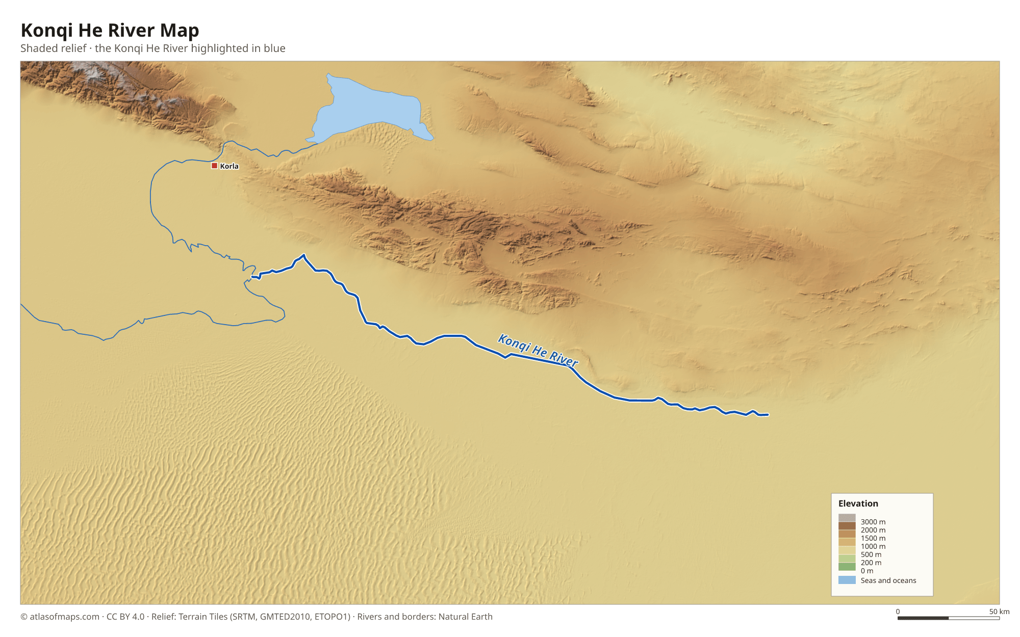 Konqi He River Map