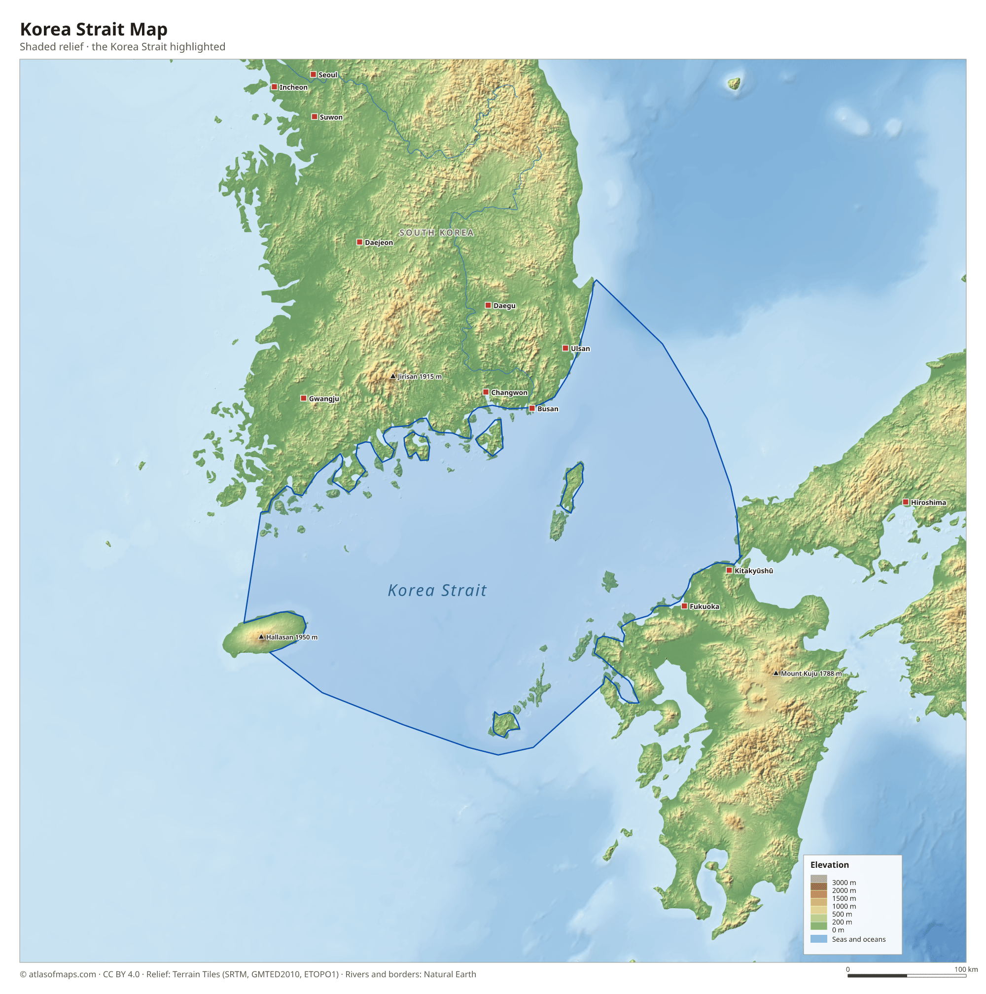Korea Strait Map