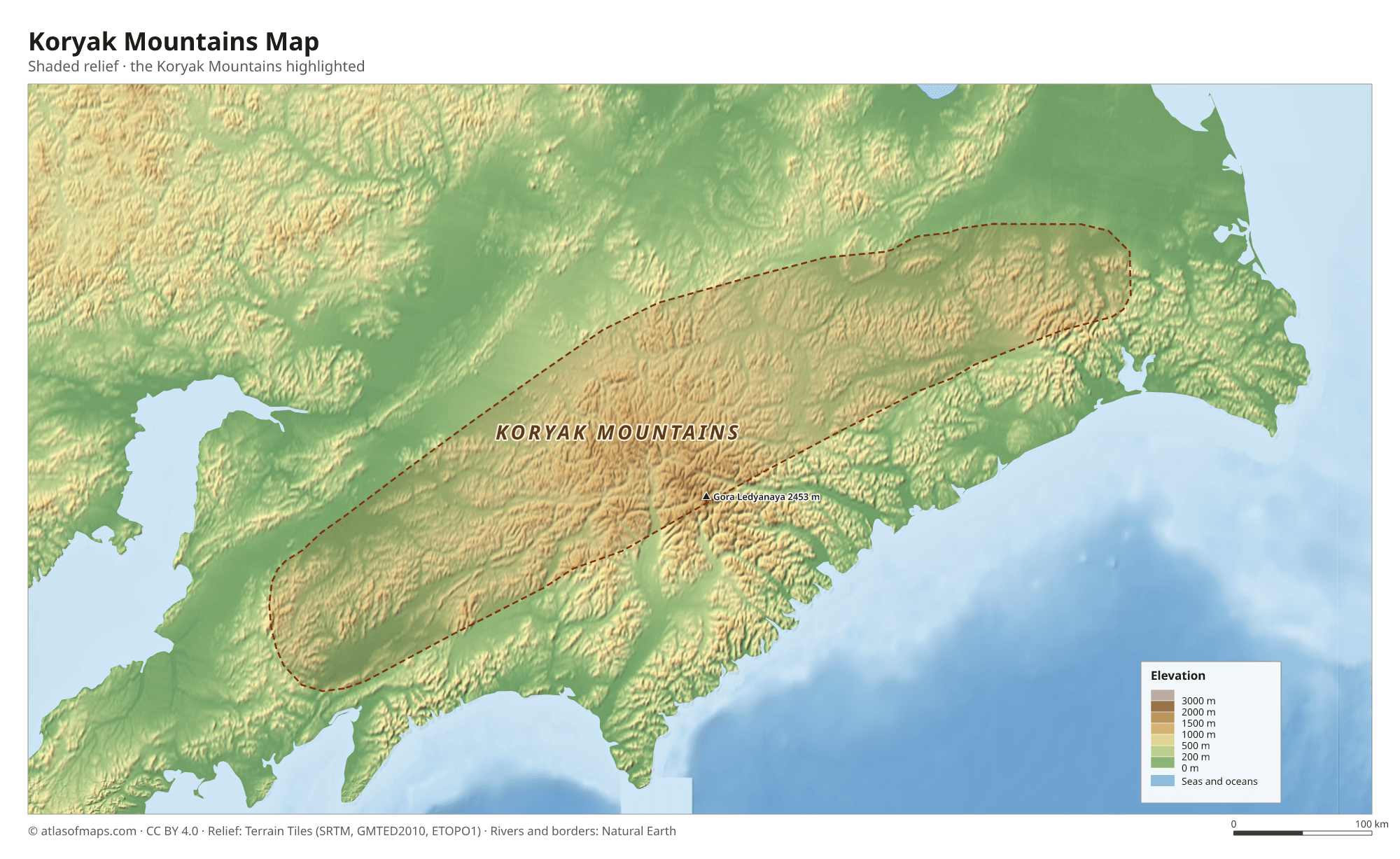 Koryak Mountains Map