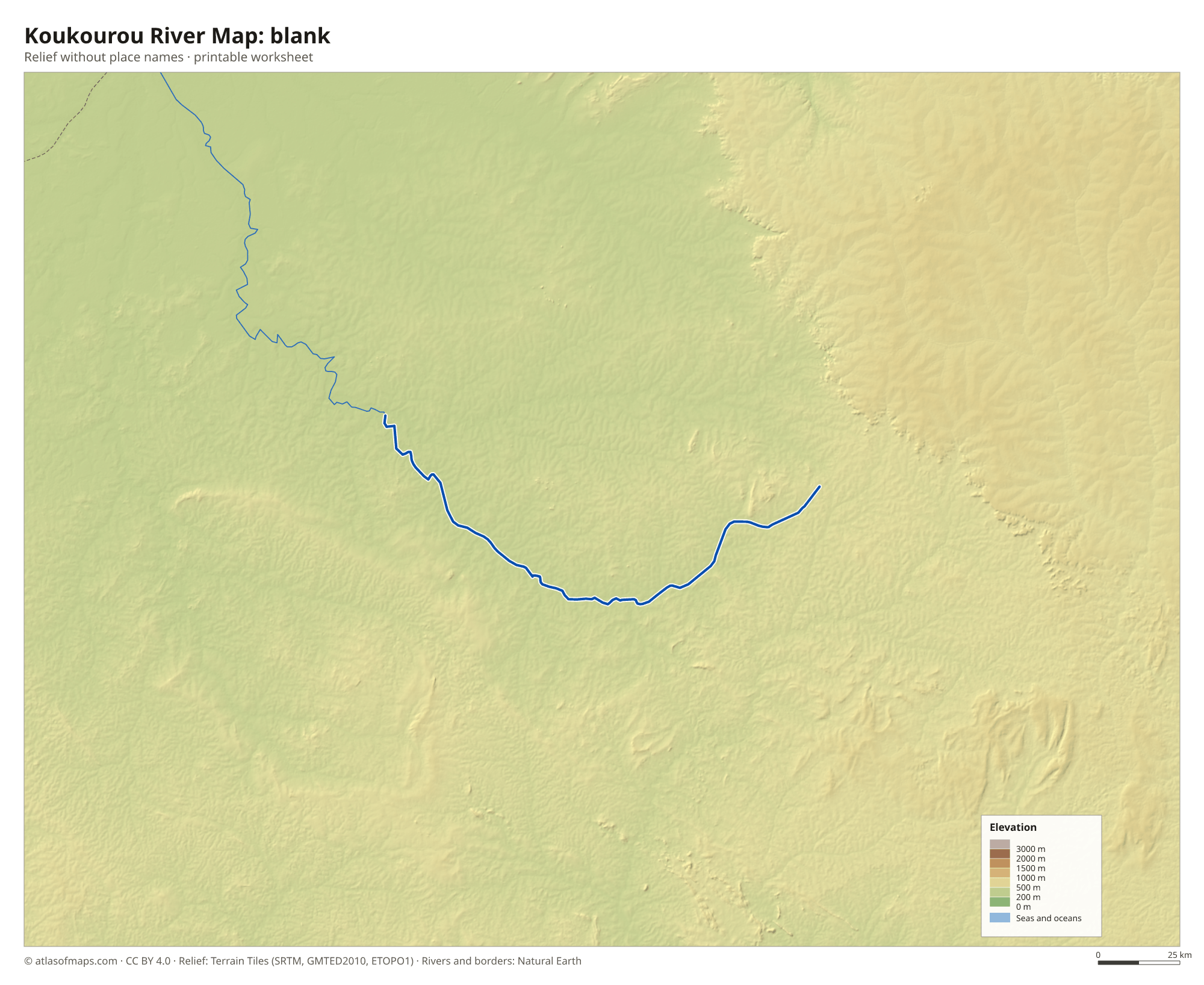Koukourou River Map without names