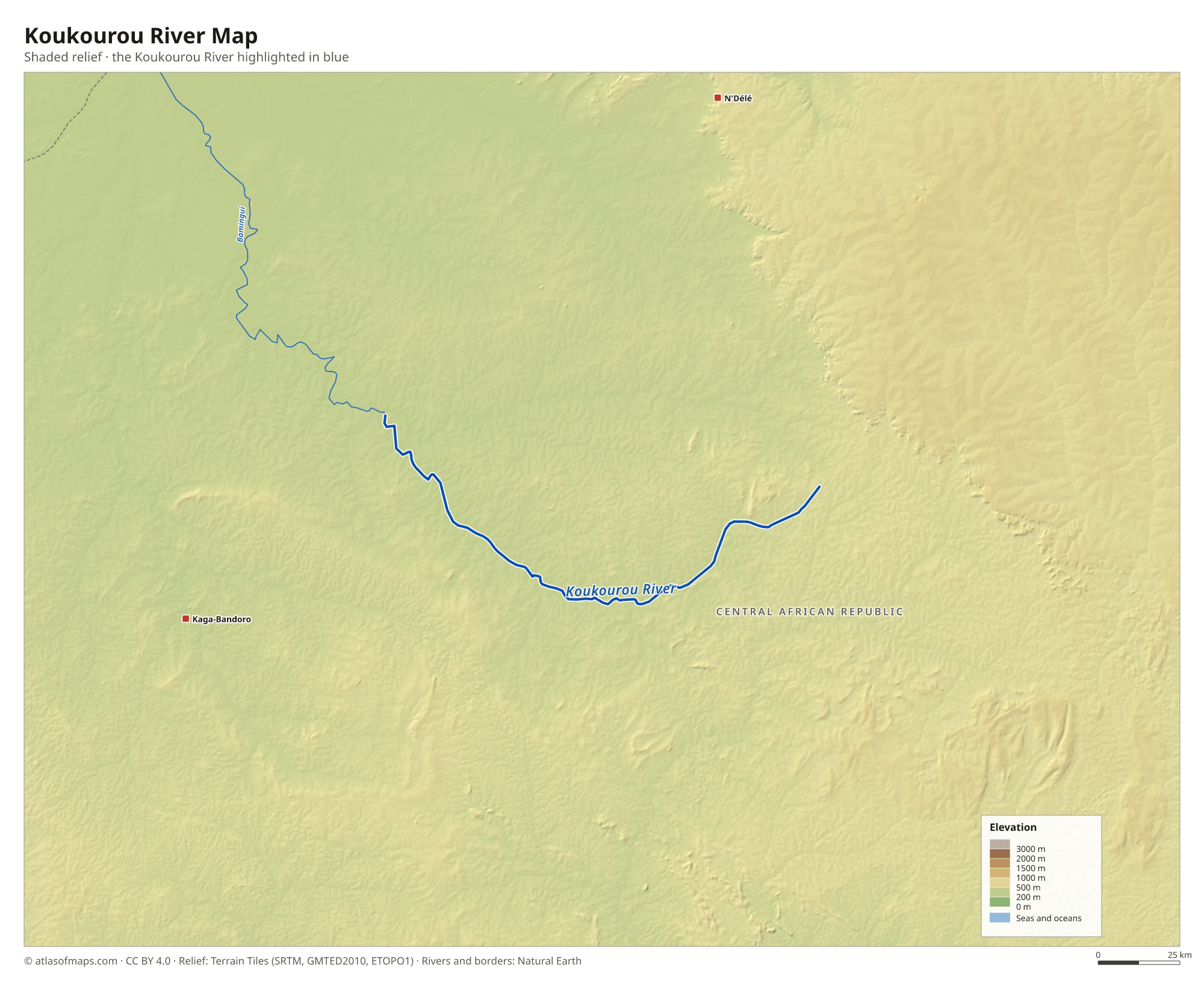 Koukourou River Map