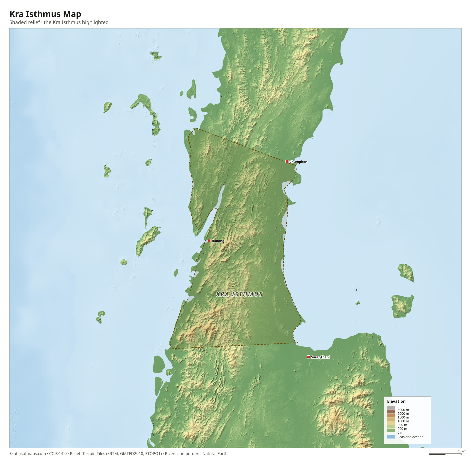 Kra Isthmus Map