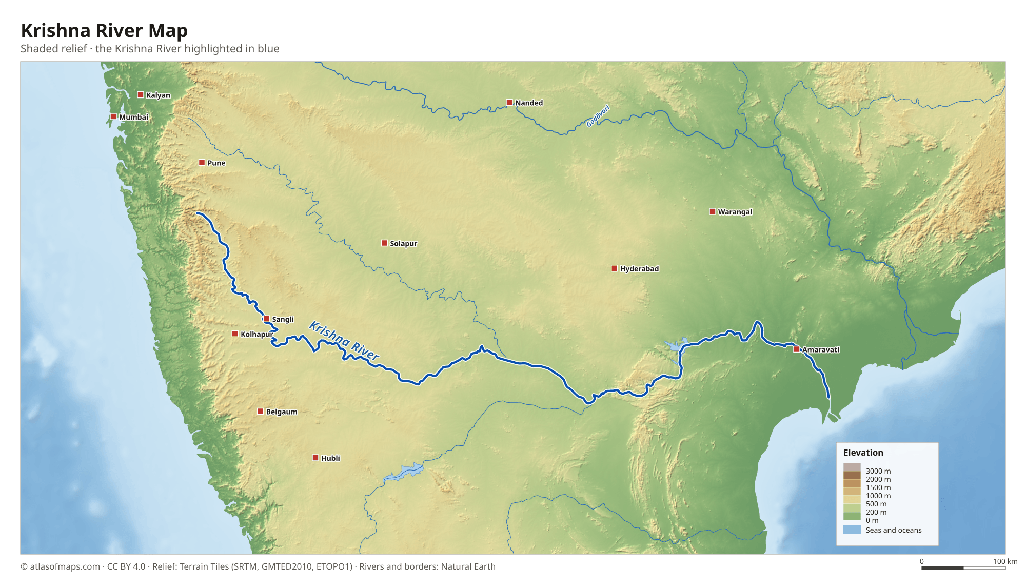 Krishna River Map