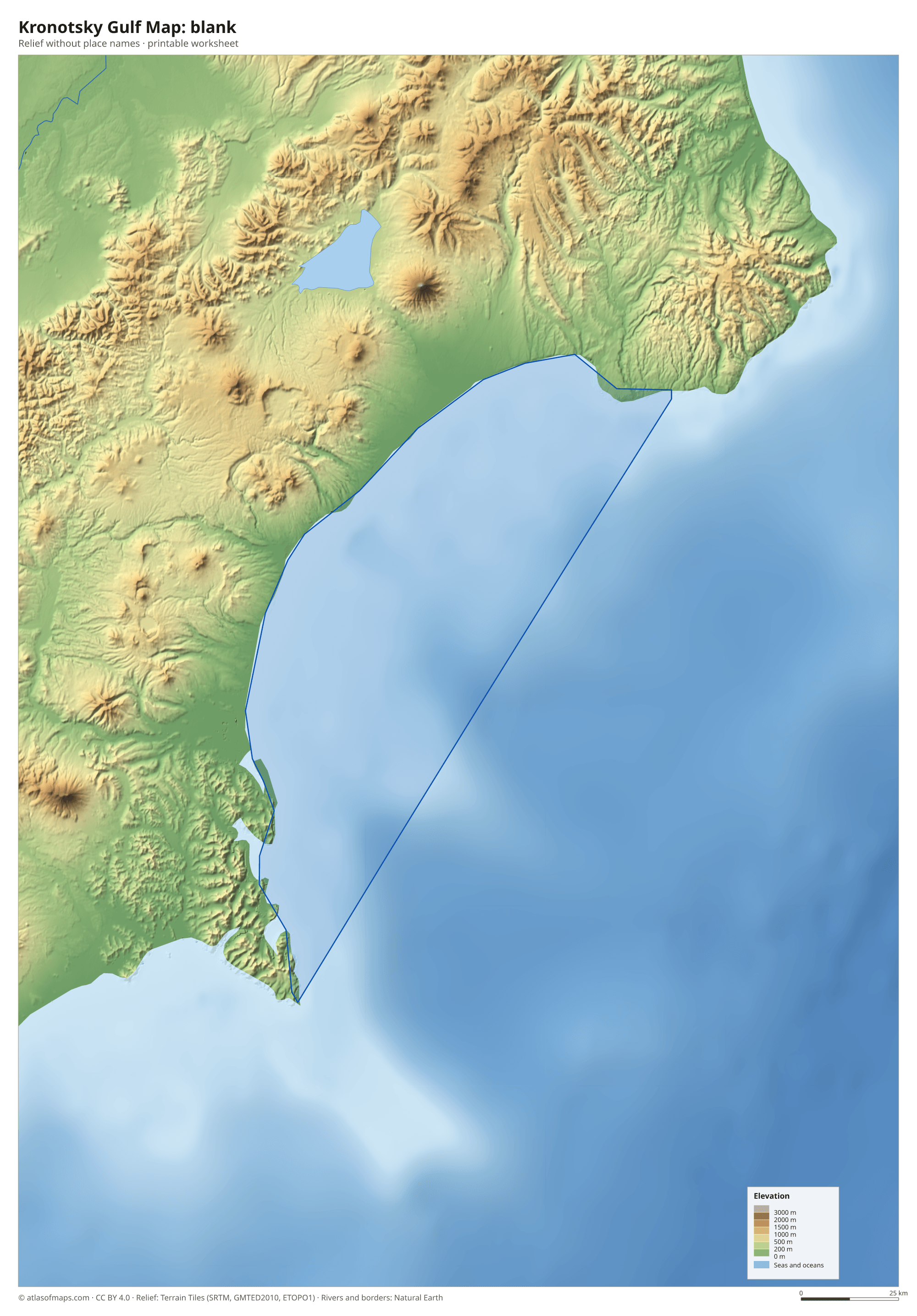 Kronotsky Gulf Map without names