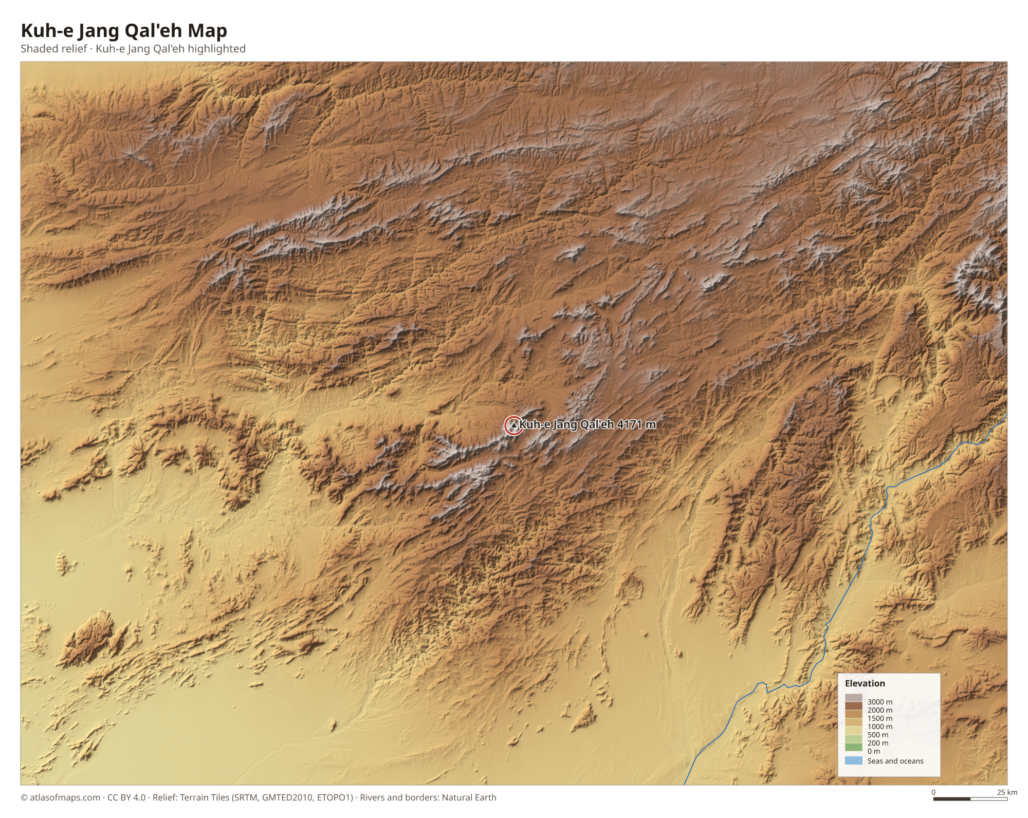Kuh-e Jang Qal'eh Map