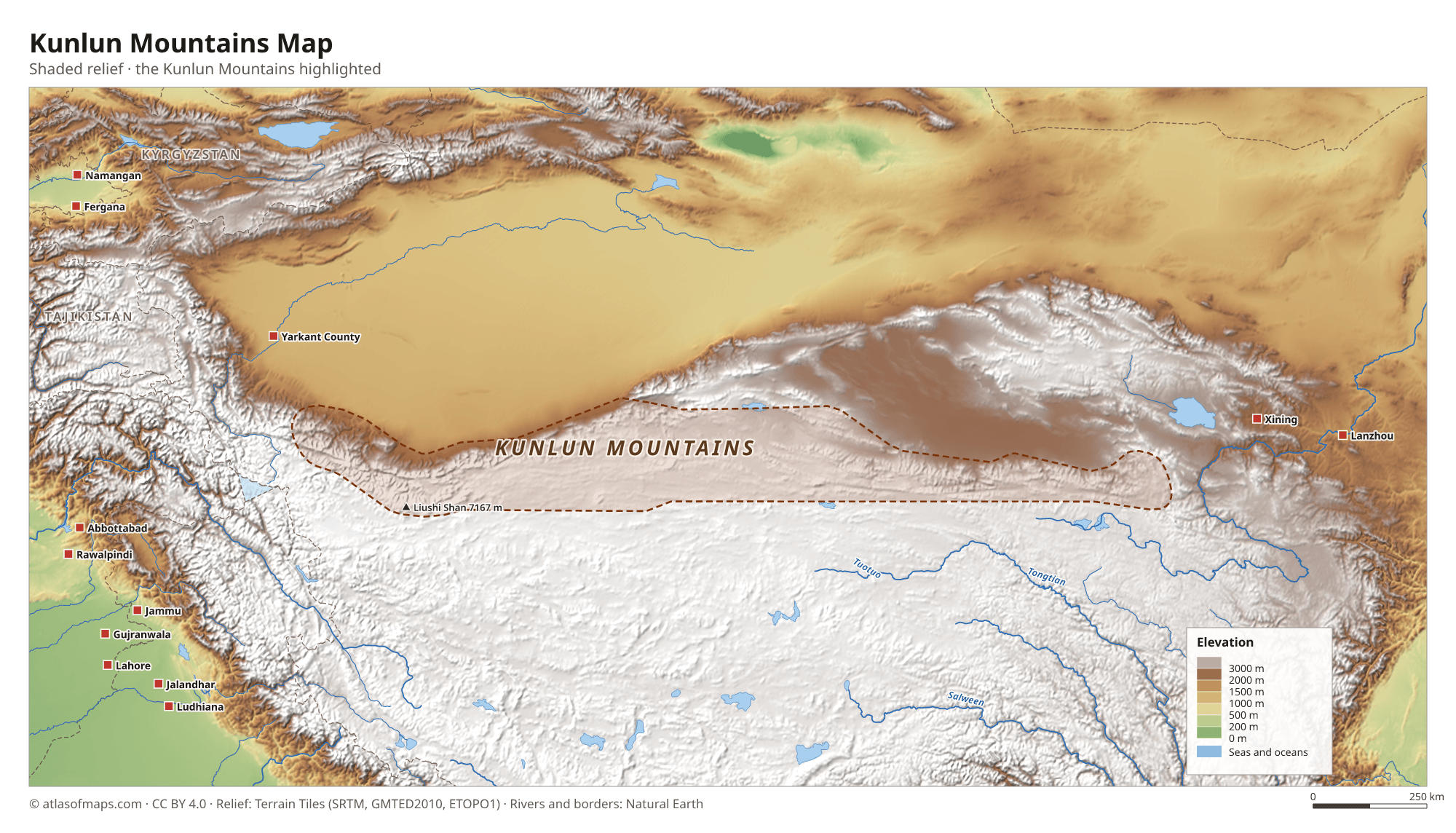 Kunlun Mountains Map