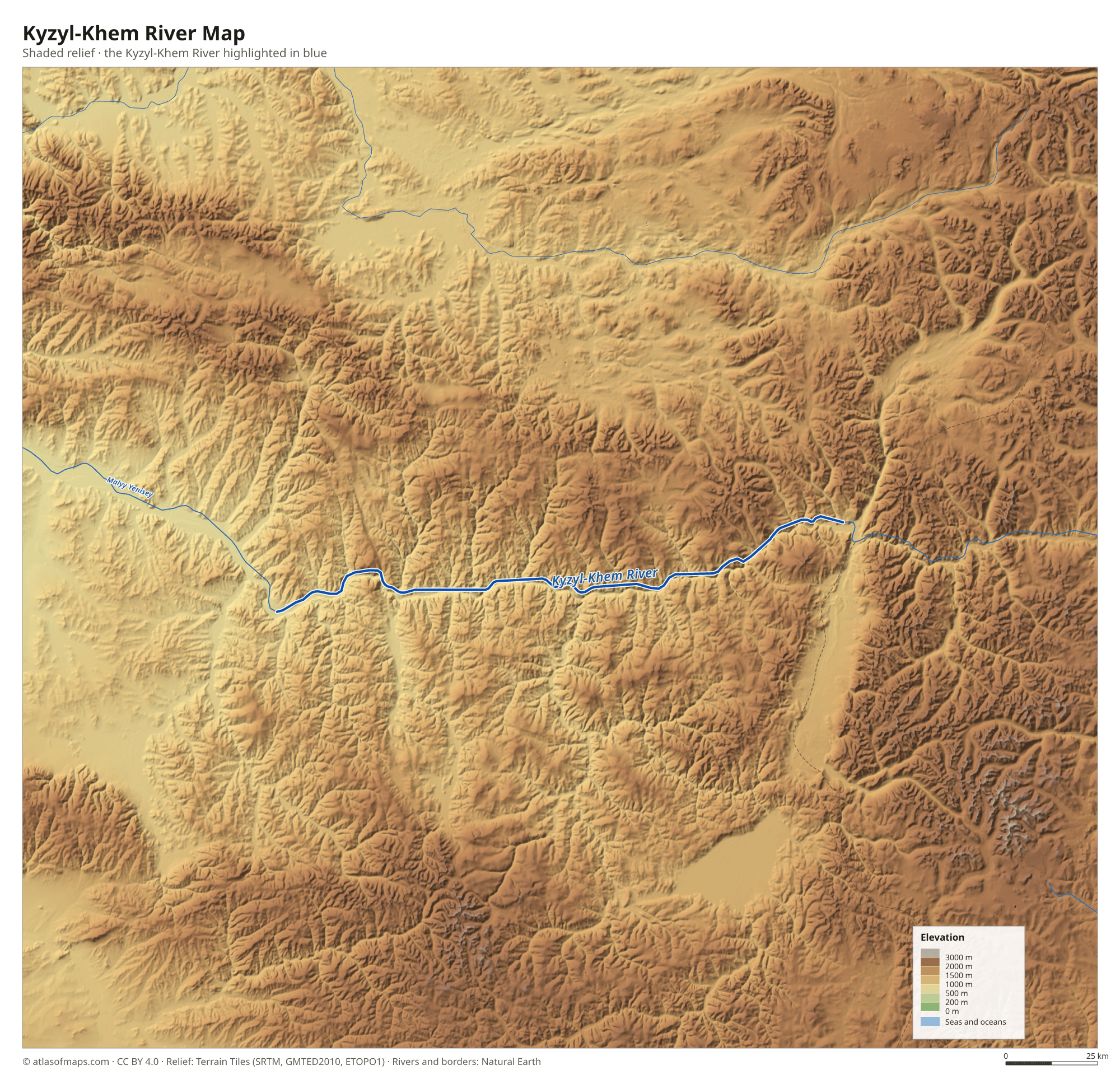 Kyzyl-Khem River Map