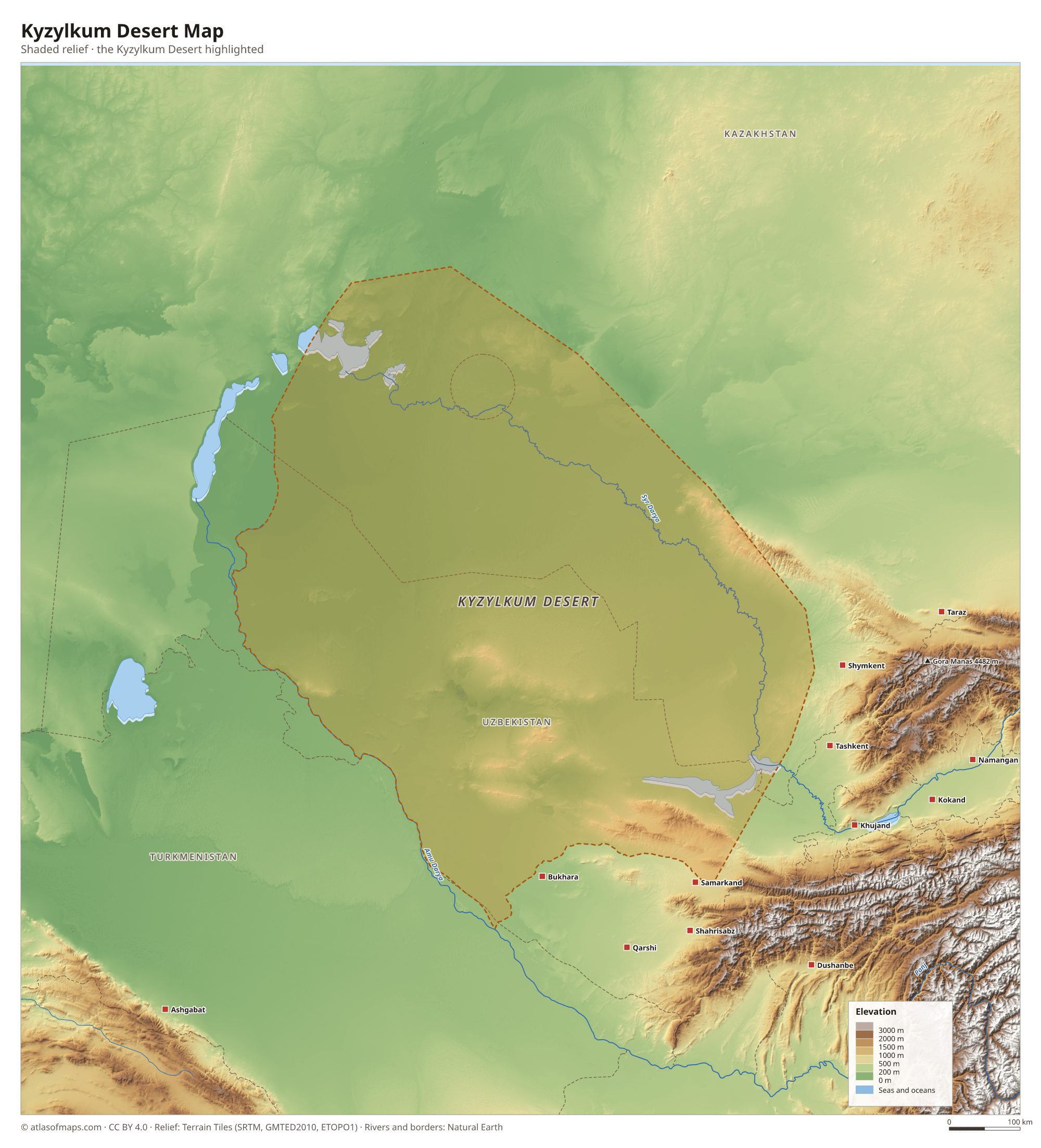 Kyzylkum Desert Map