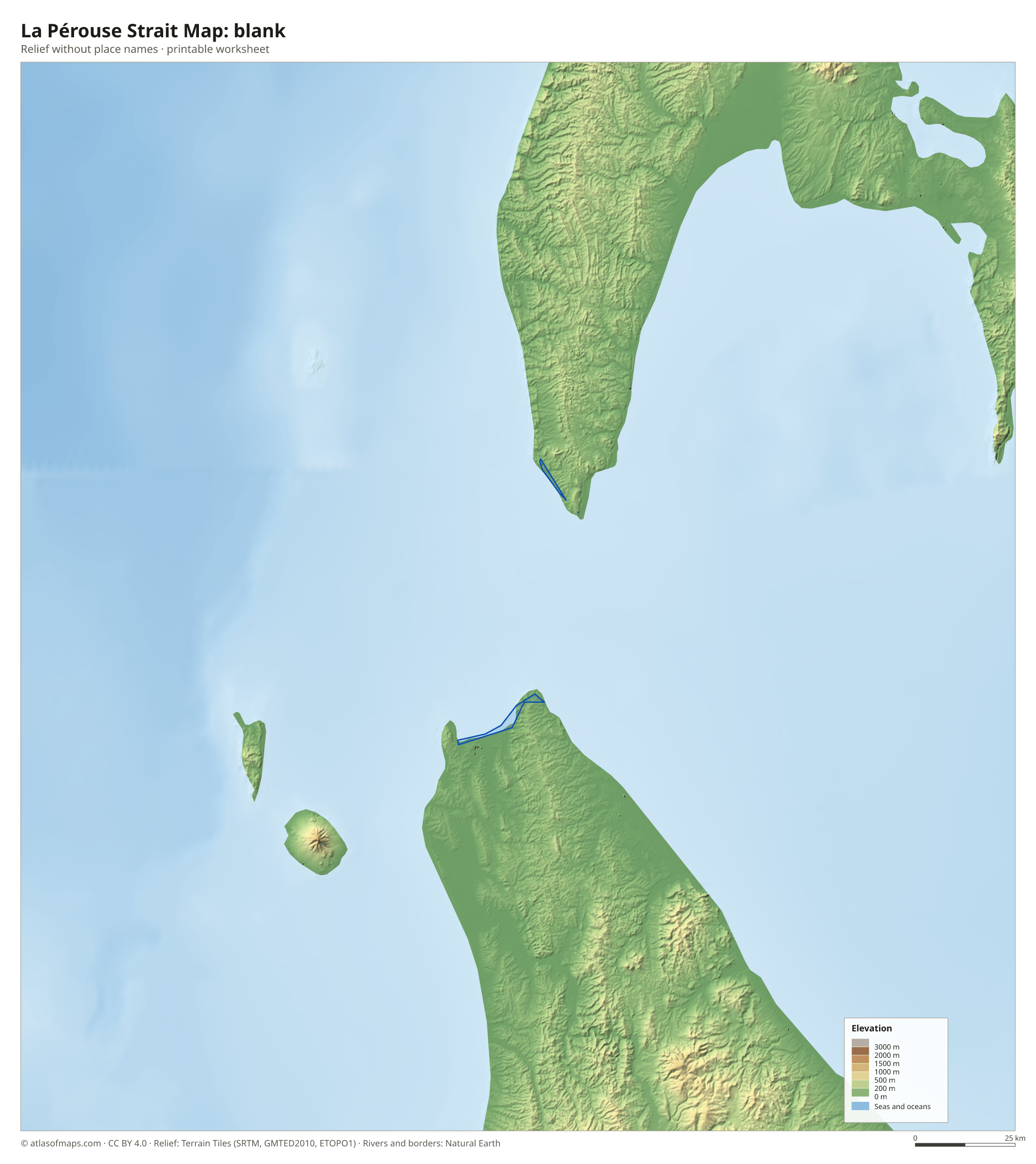 La Pérouse Strait Map without names