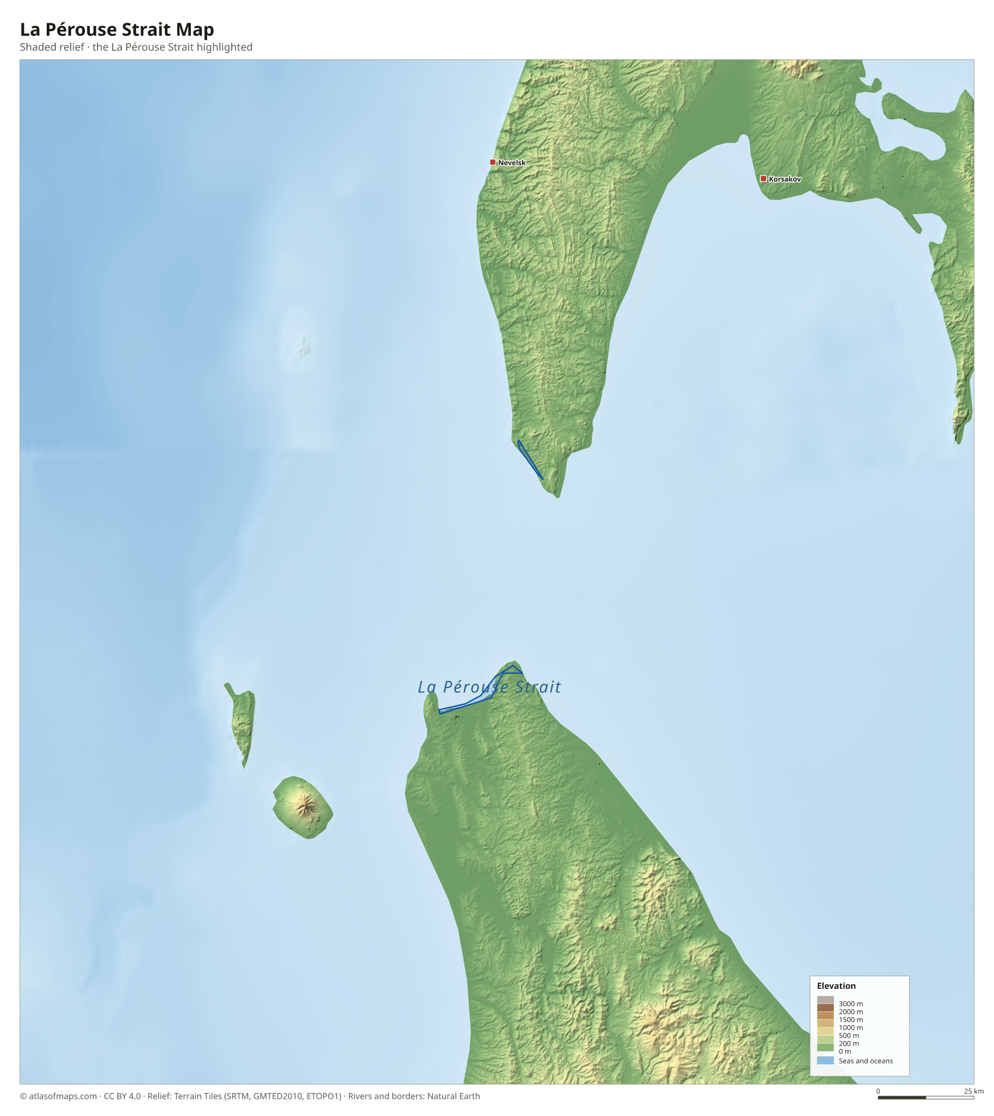 La Pérouse Strait Map